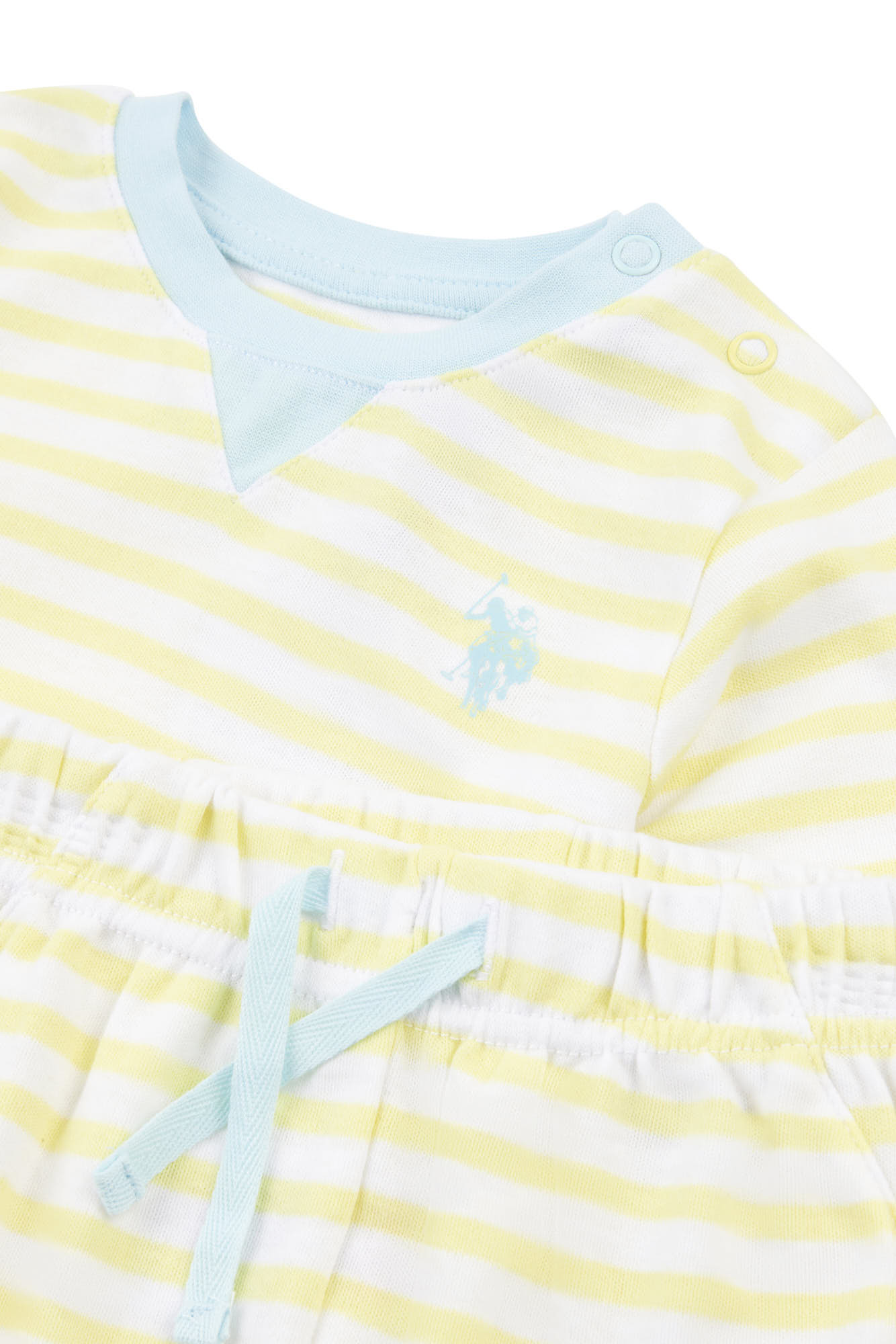 U.S. Polo Assn. Baby Contrast Colour Bretton Sweatshirt and Jogger Set in Elfin Yellow
