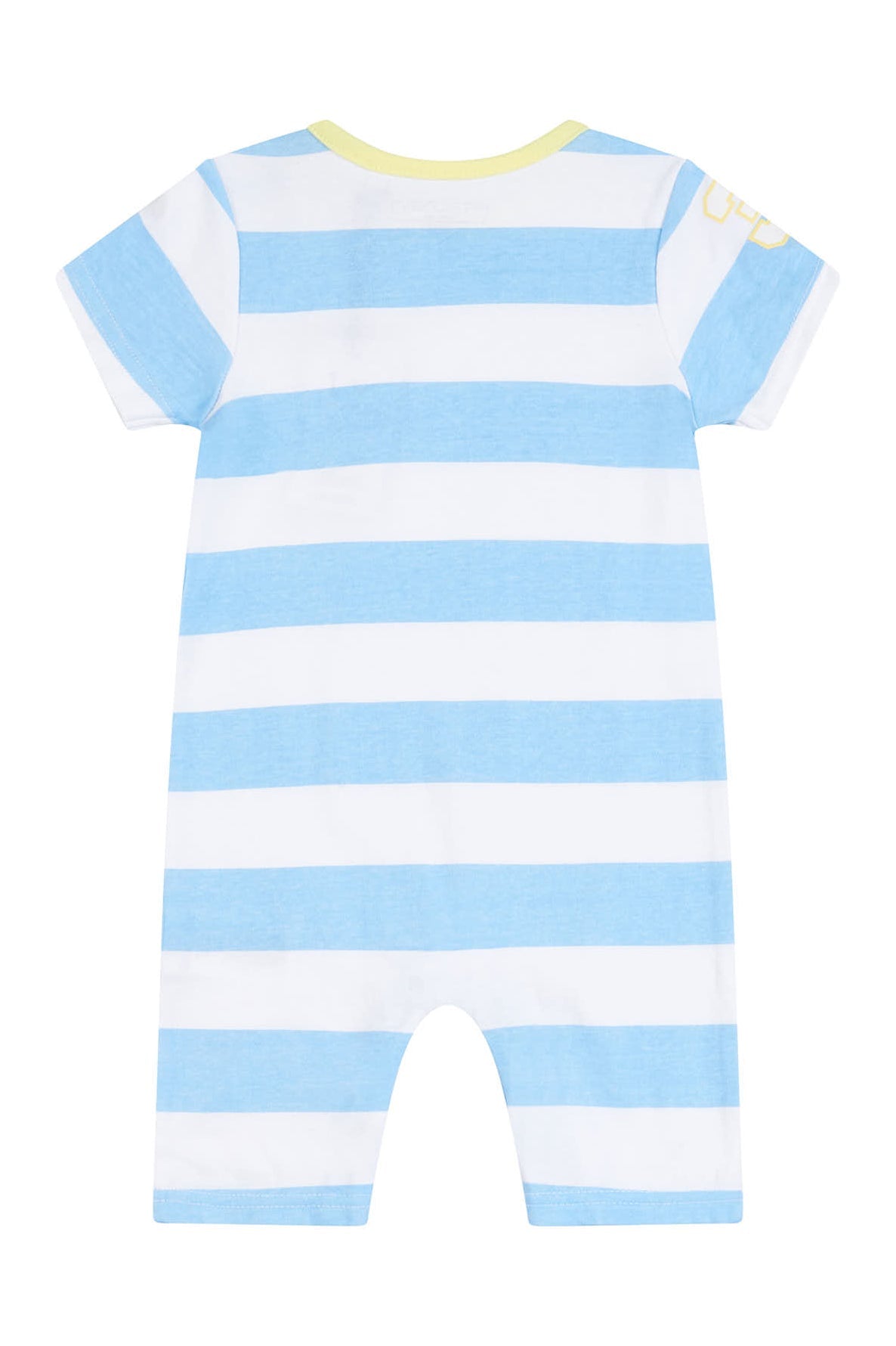 Baby Rugby Stripe Romper in Blue Bell