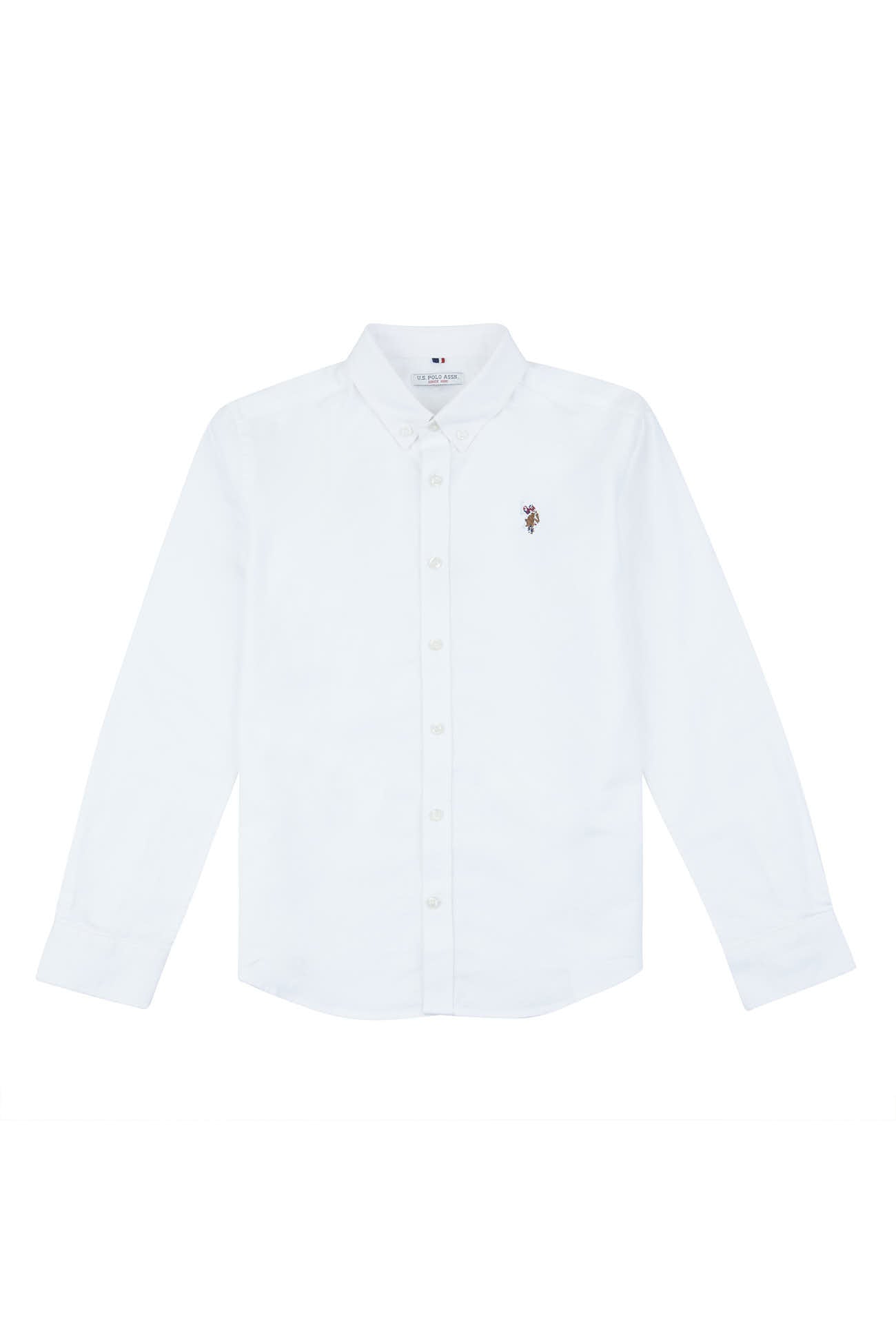 U.S. Polo Assn. Boys Lifestyle Peached Oxford Shirt in Bright White