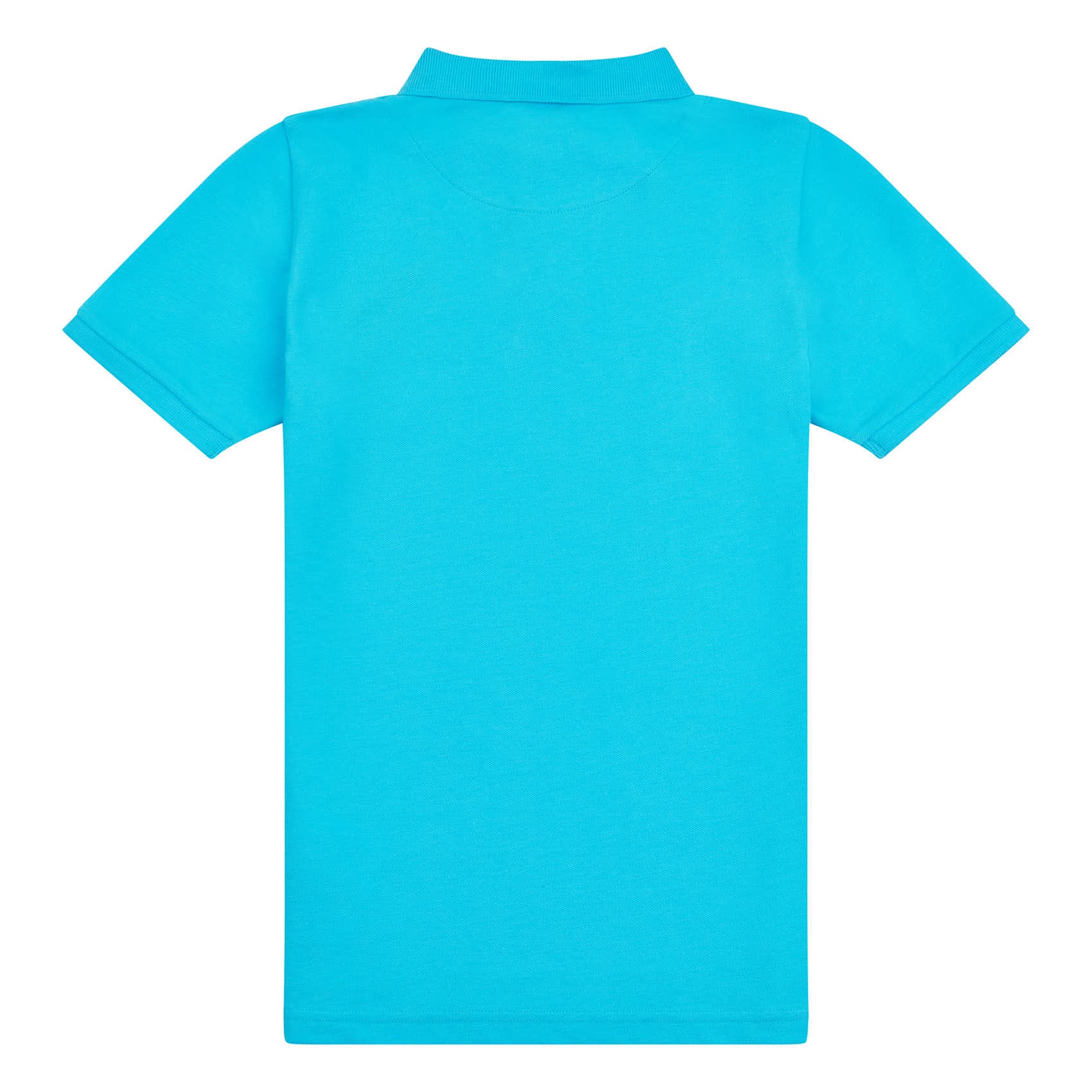 Boys Large Logo Polo Shirt in Blue Atoll