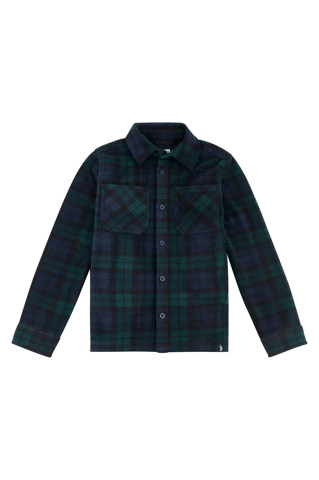 Boys Polar Fleece Check Overshirt in Ponderosa Pine