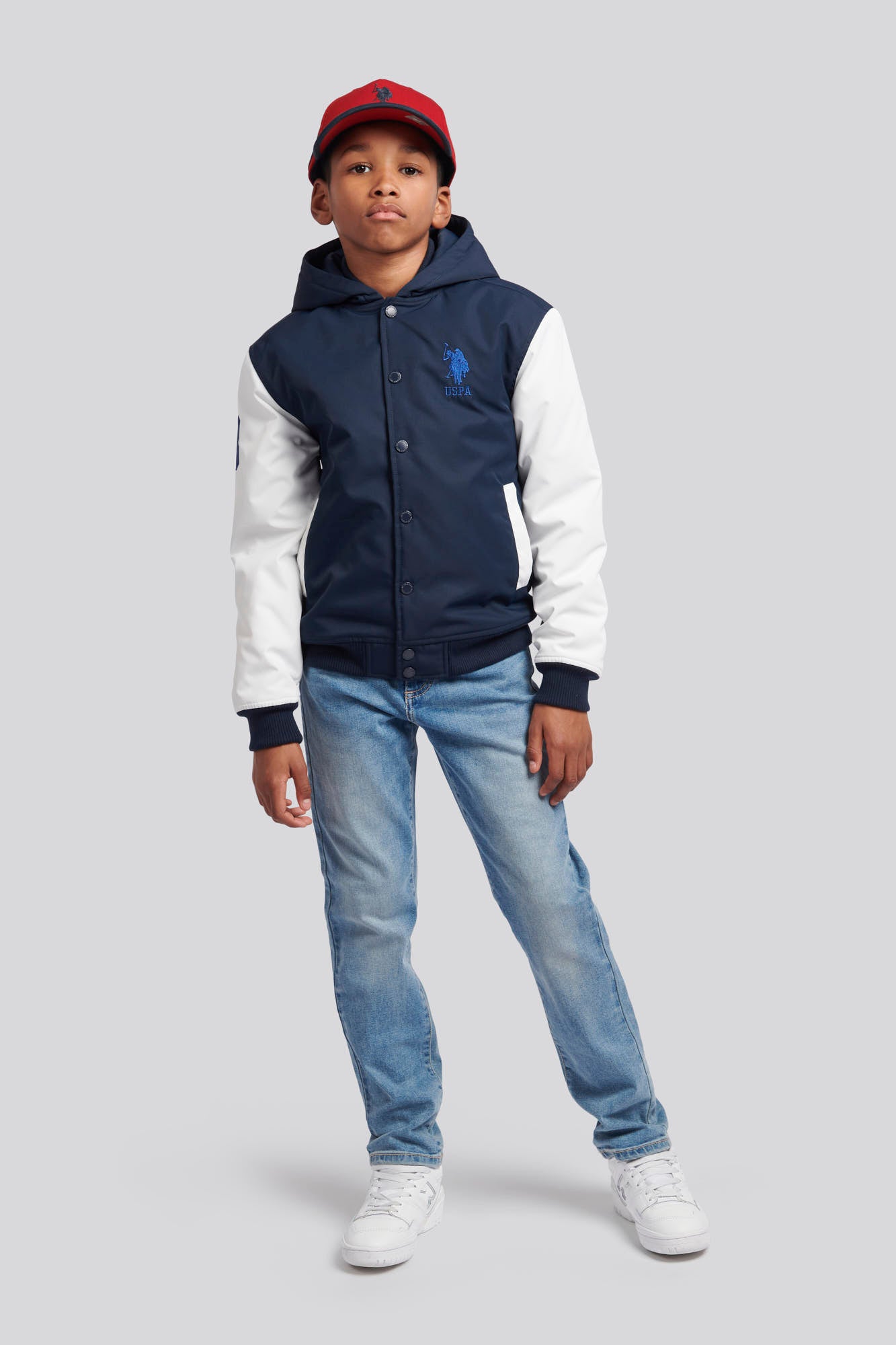 Boys Player 3 Bomber Jacket in Dark Sapphire Navy