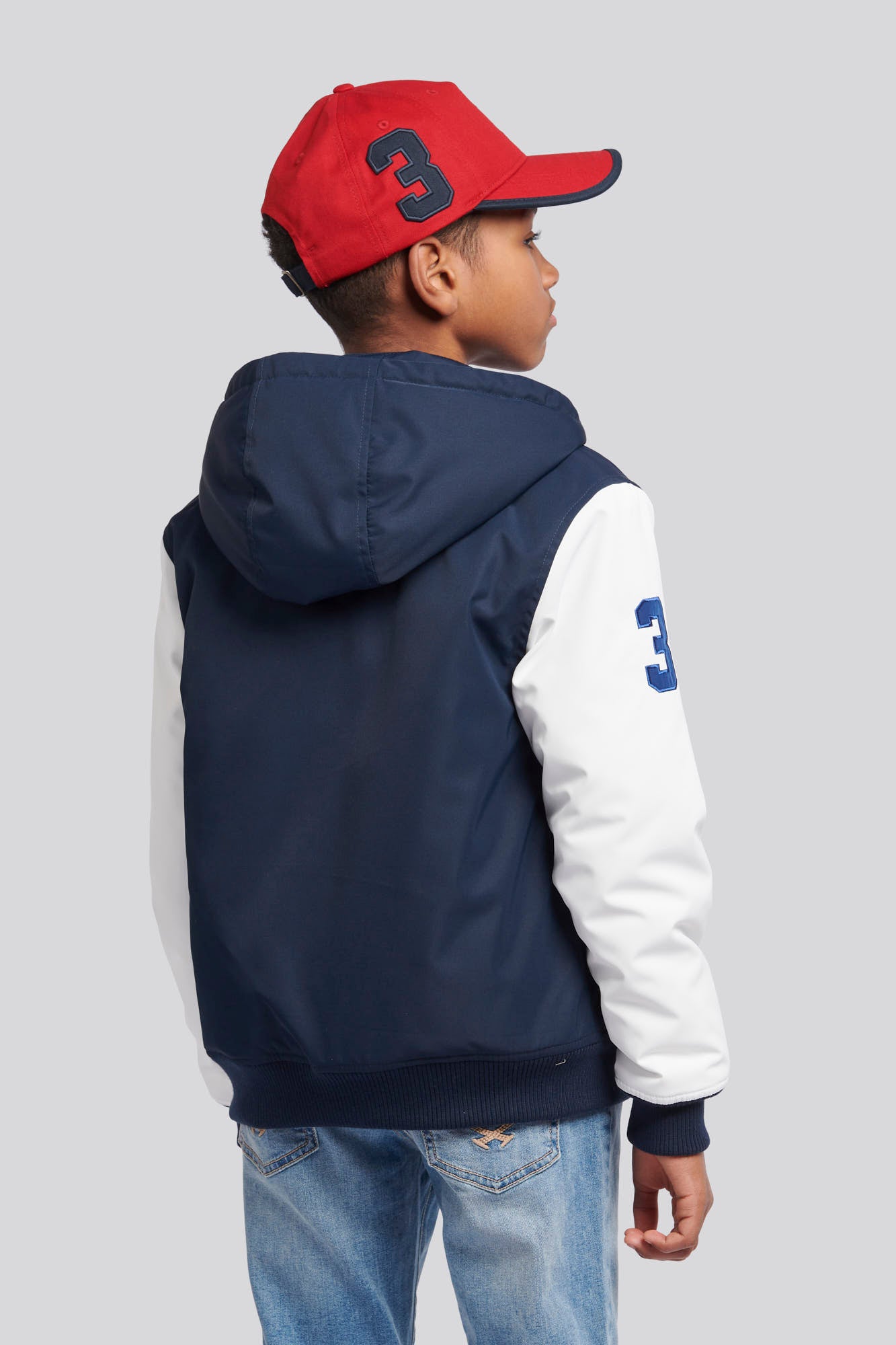 Boys Player 3 Bomber Jacket in Dark Sapphire Navy