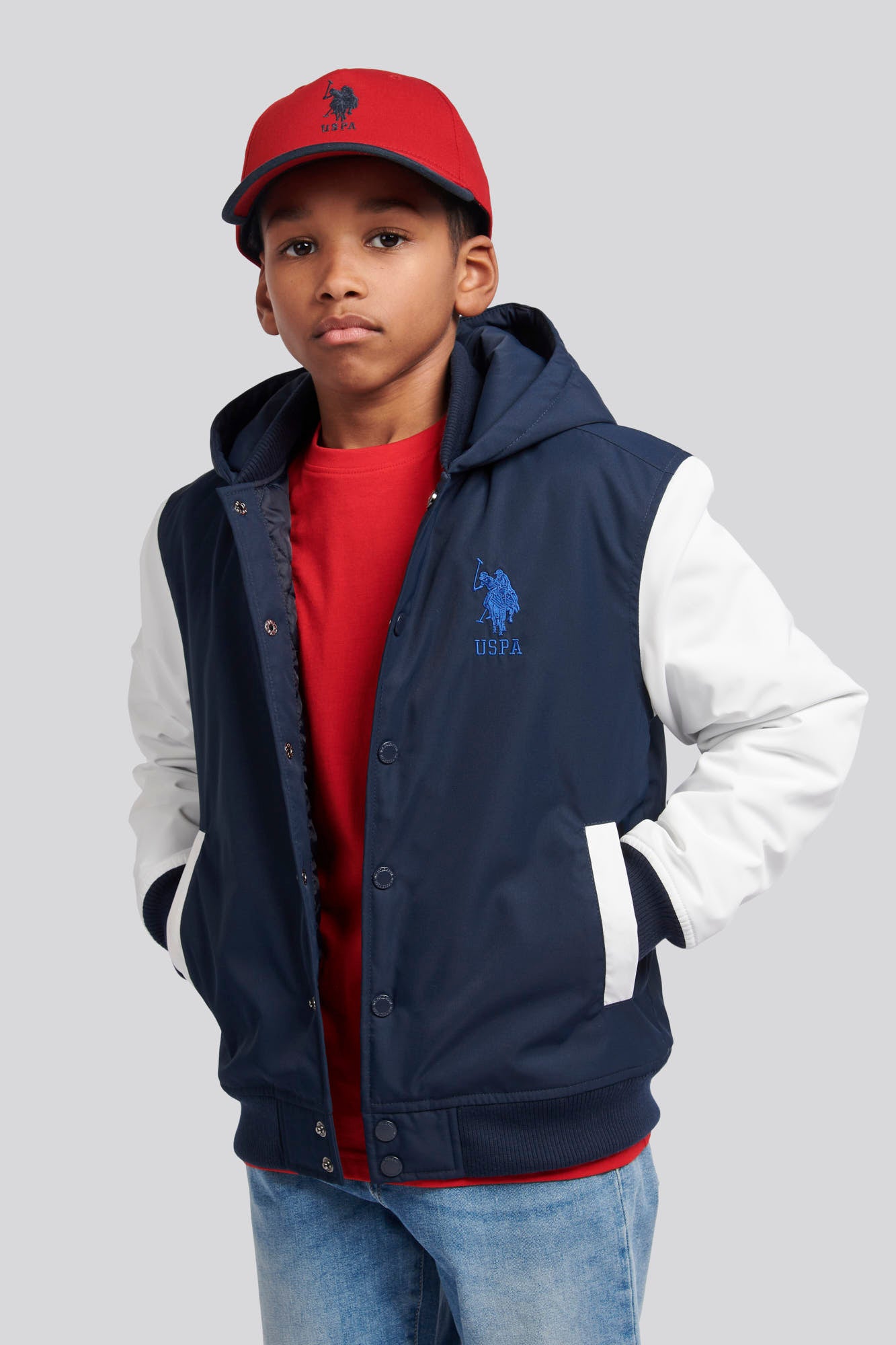 Boys Player 3 Bomber Jacket in Dark Sapphire Navy