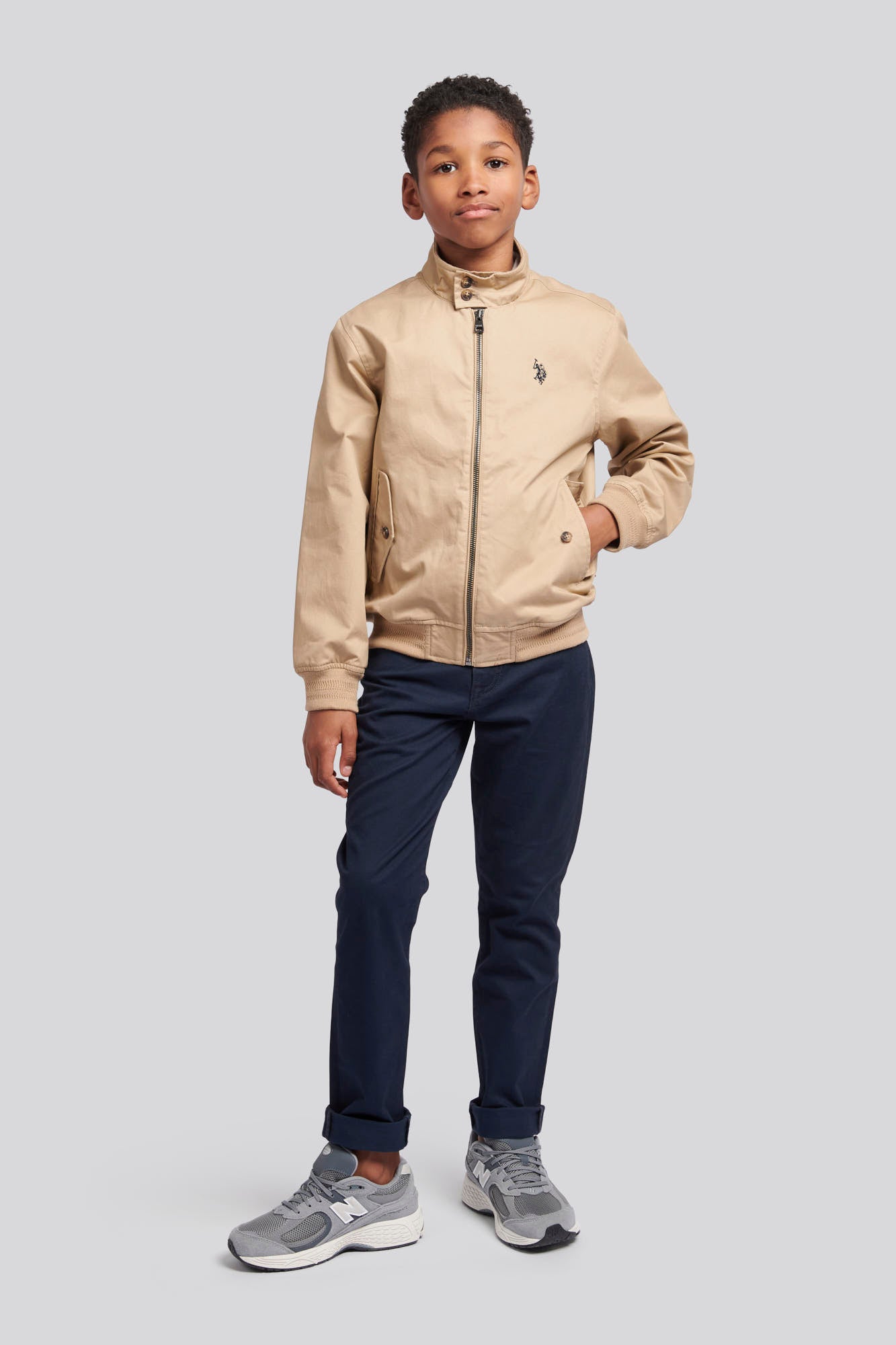 Boys Cotton Twill Harrington Jacket in Cornstalk