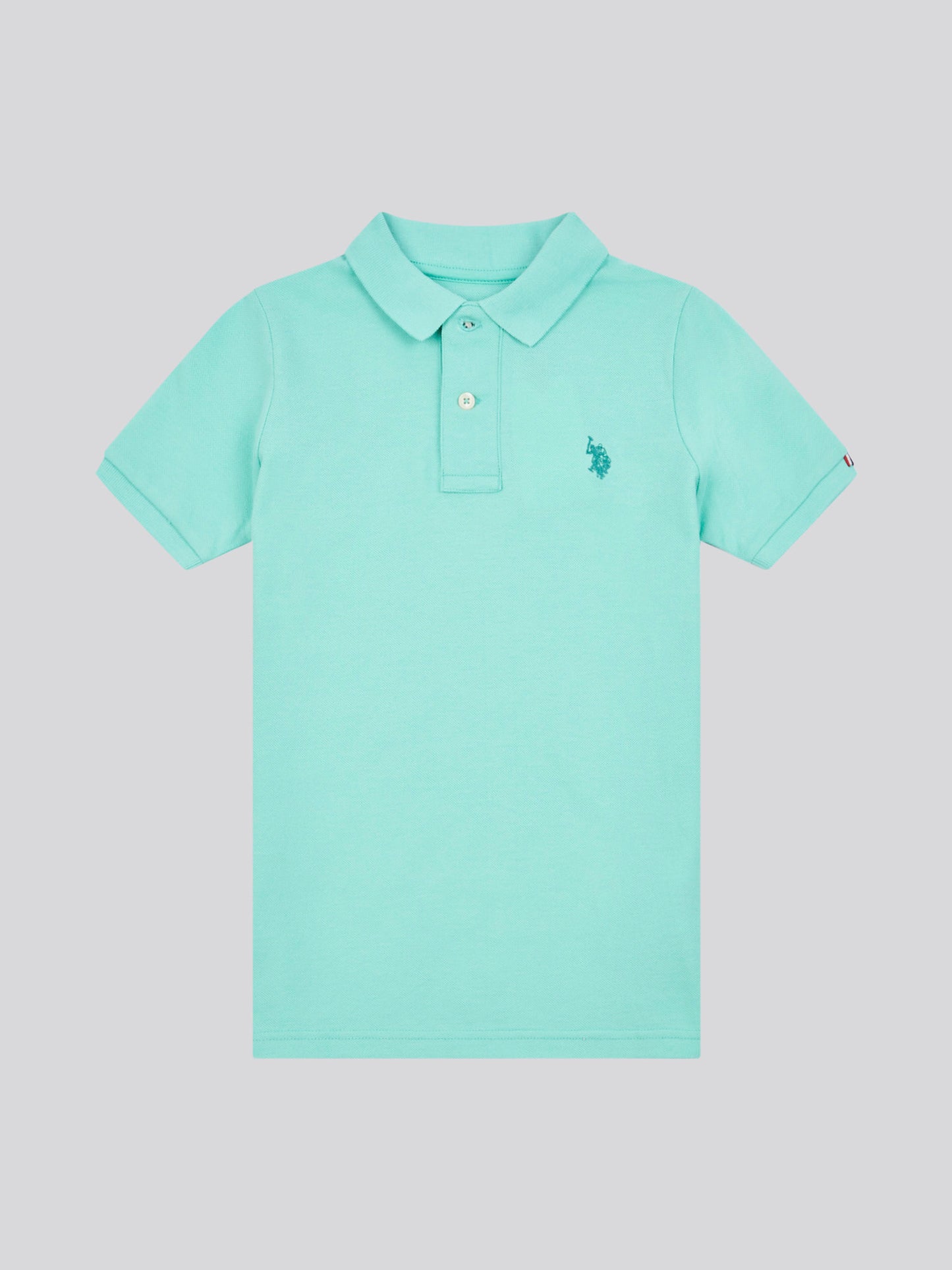 Boys Double Horsemen Polo Shirt in Pool Blue