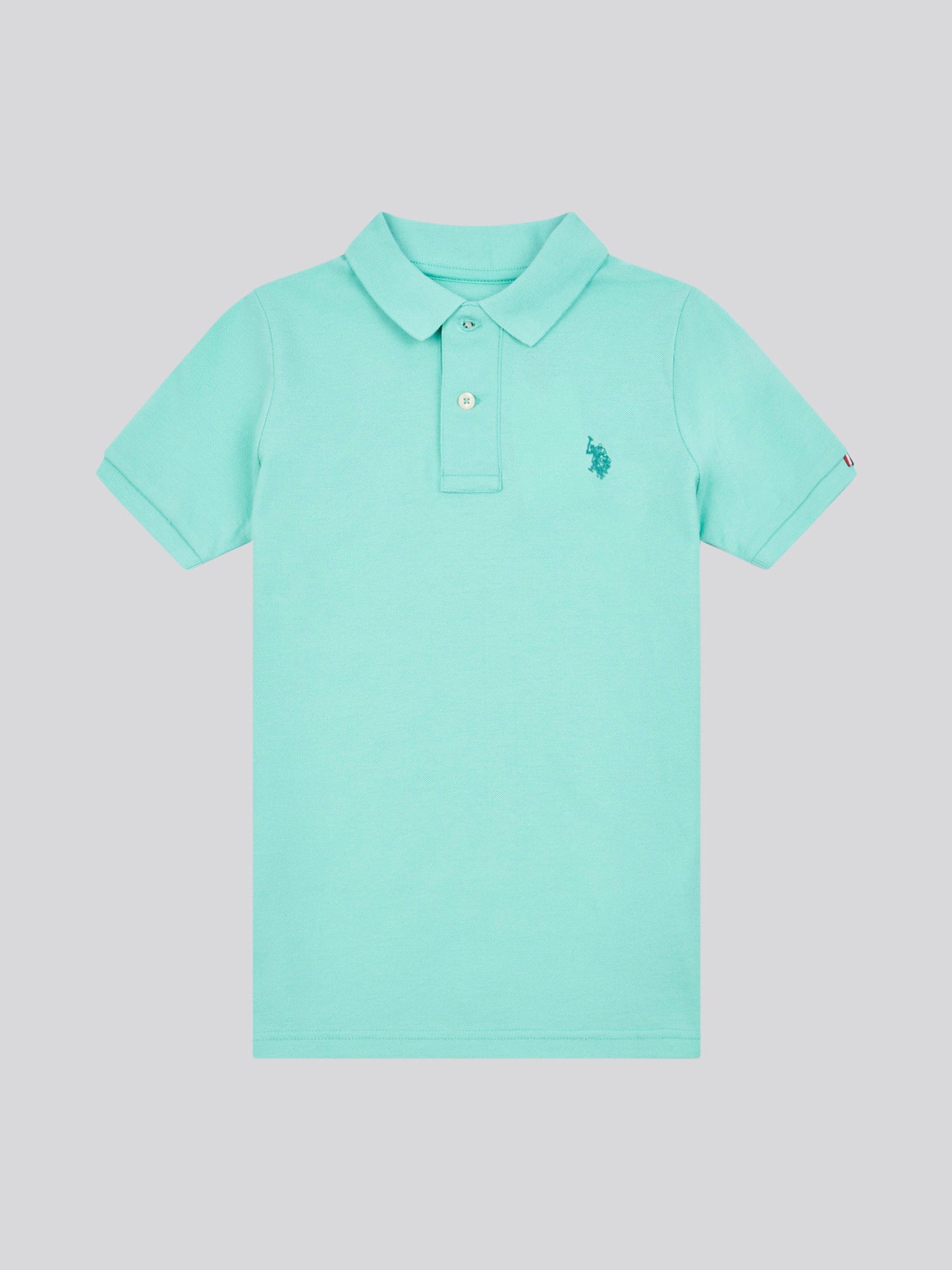 Boys Double Horsemen Polo Shirt in Pool Blue