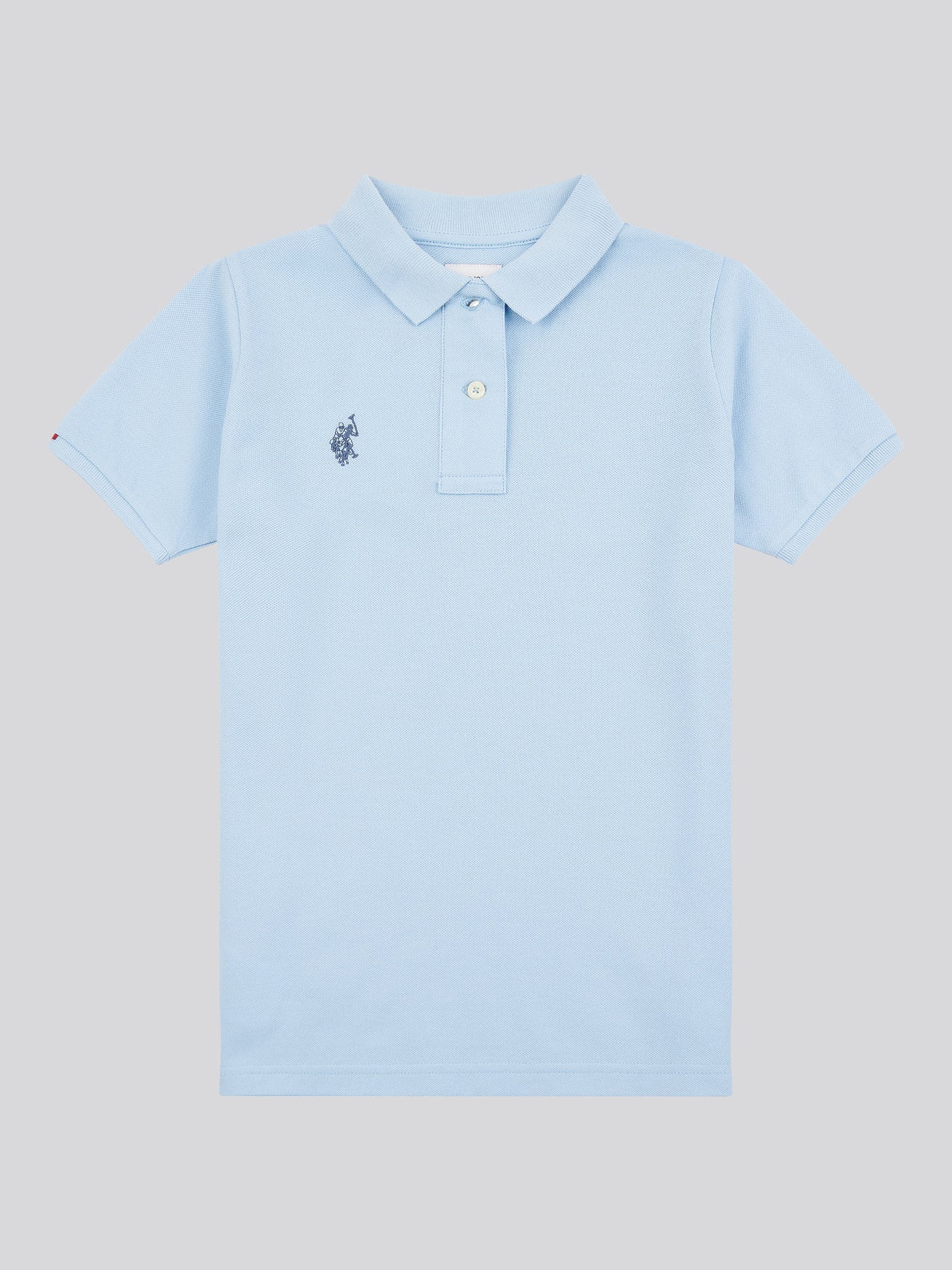 Boys Double Horsemen Polo Shirt in Chambray Blue