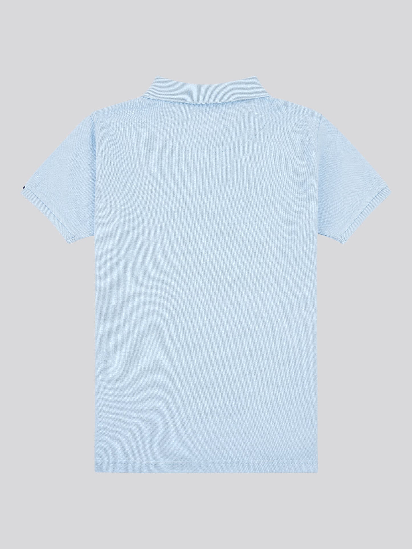 Boys Double Horsemen Polo Shirt in Chambray Blue