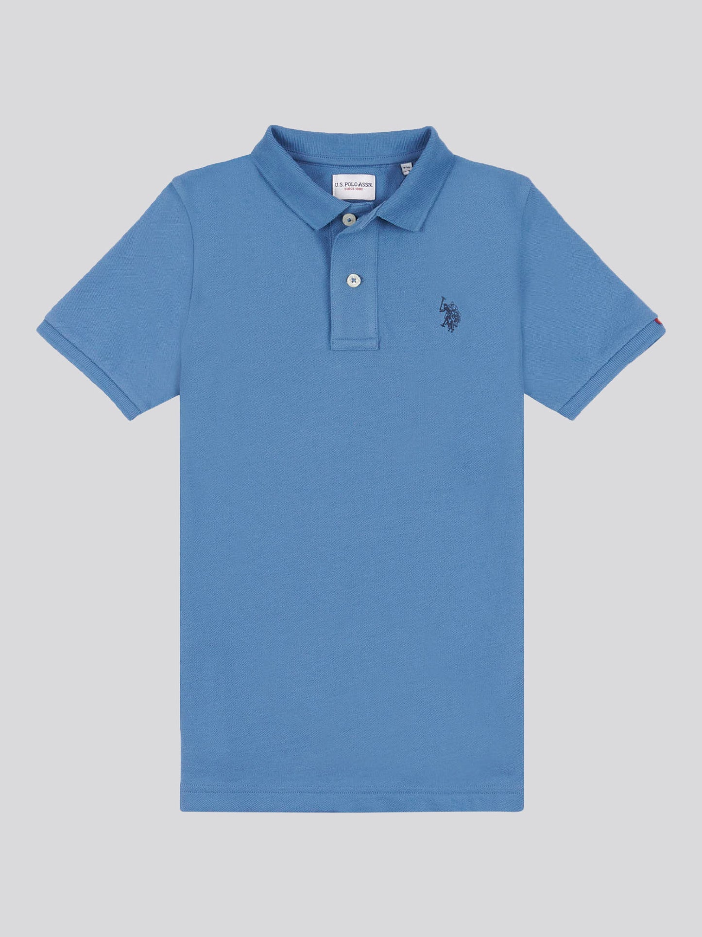 Boys Double Horsemen Polo Shirt in Blue Horizon