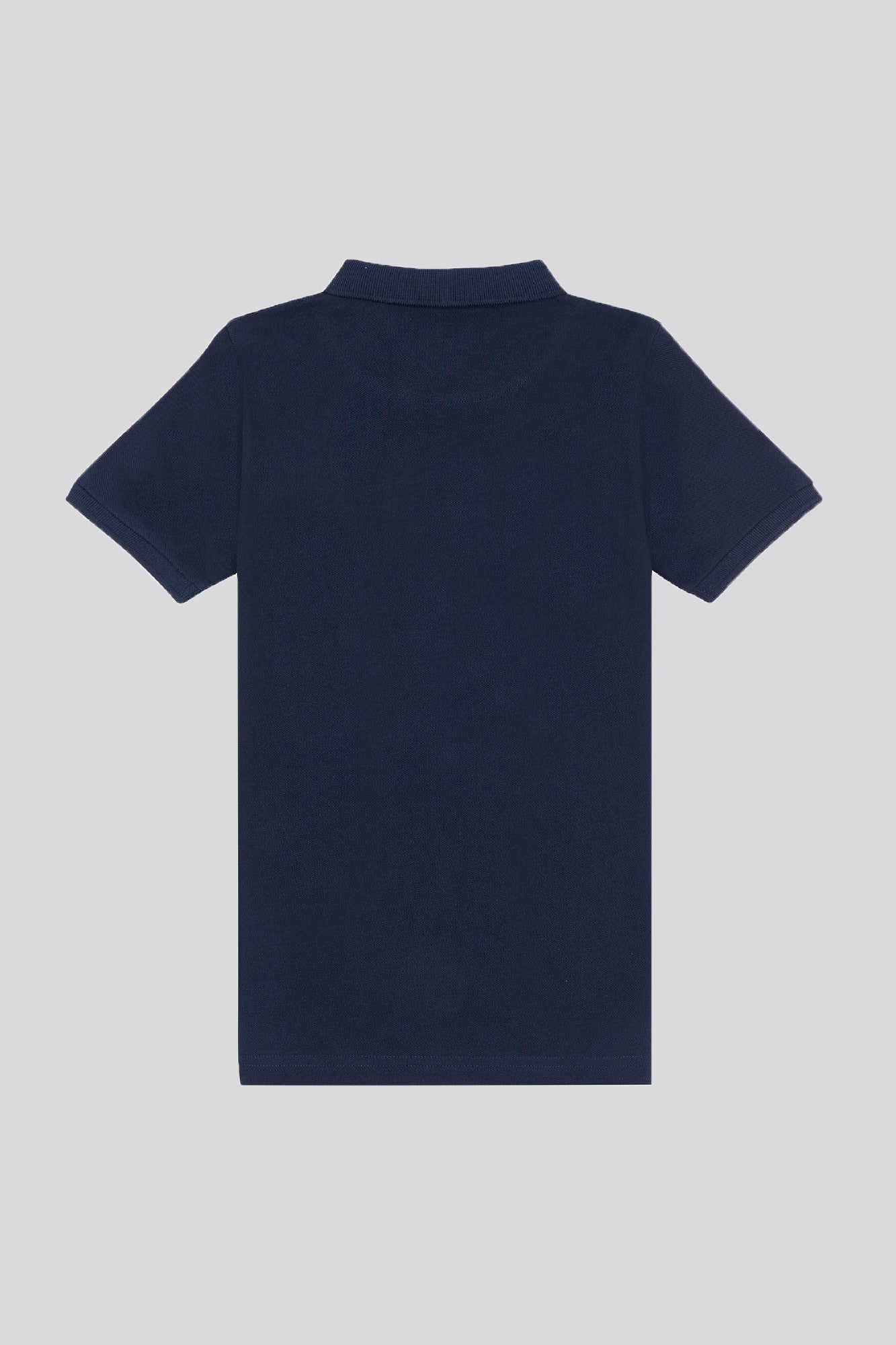 Boys Pique Polo Shirt in Dark Sapphire Navy / Haute Red DHM