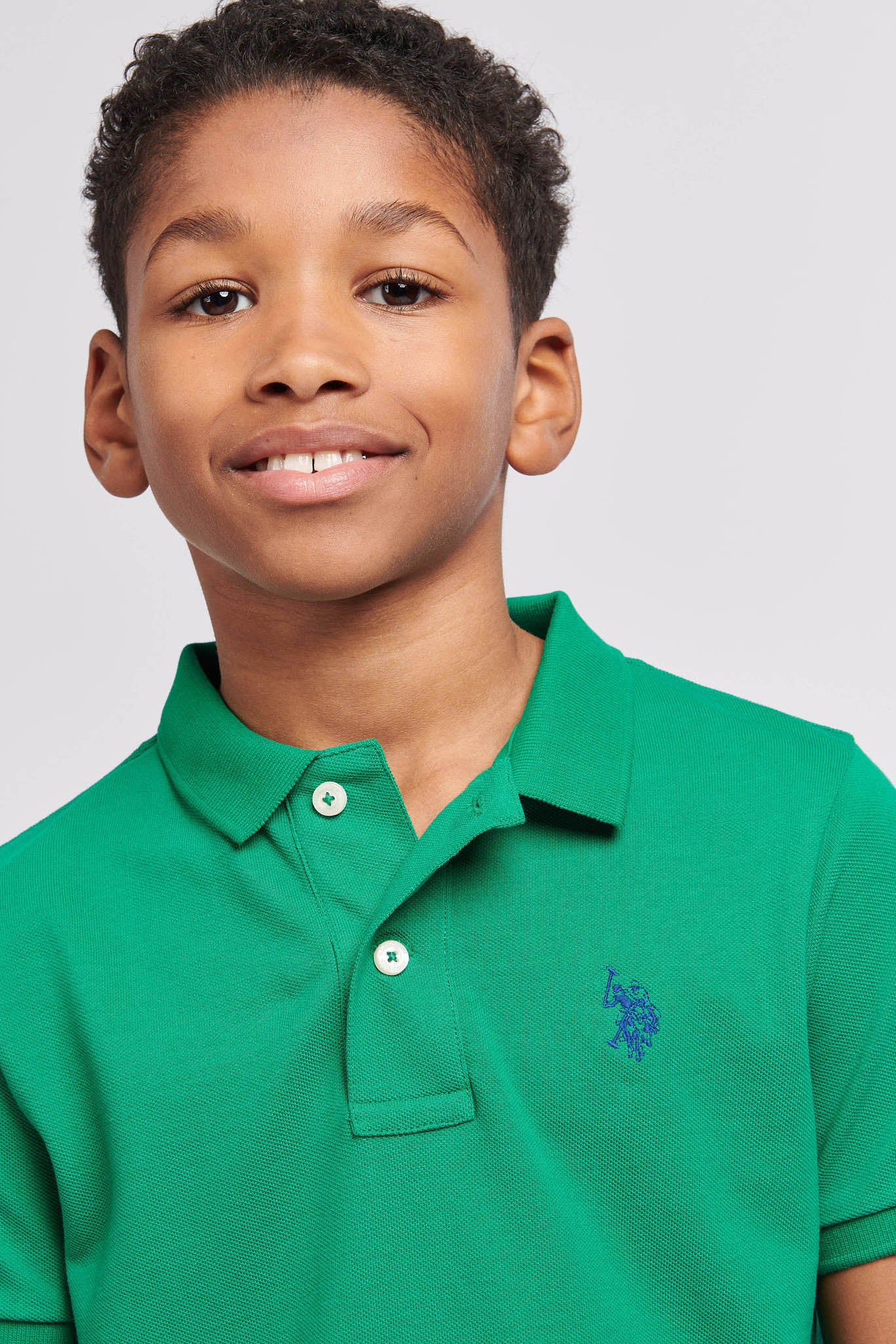 Boys Pique Polo Shirt in Lush Meadow