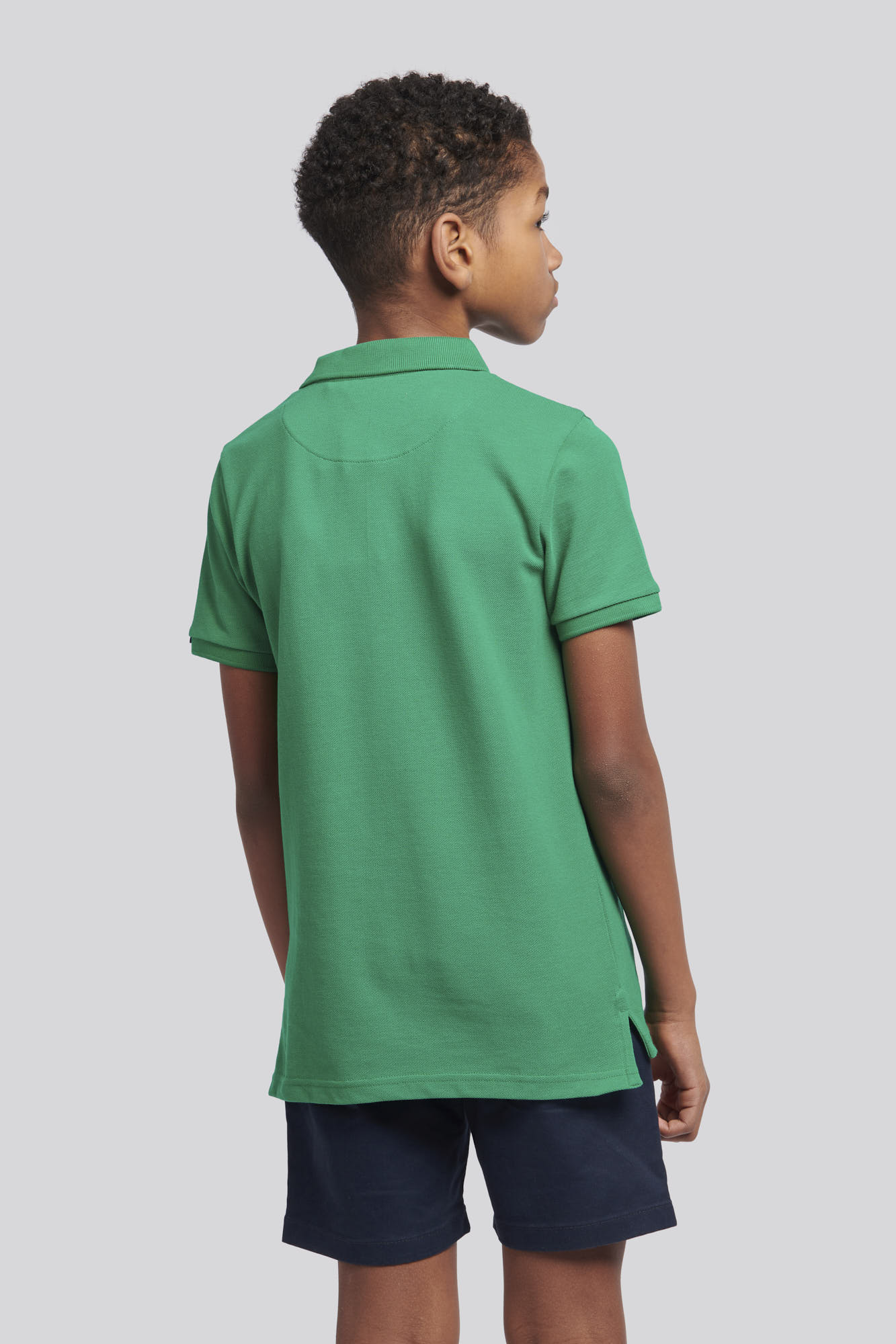 Boys Pique Polo Shirt in Lush Meadow