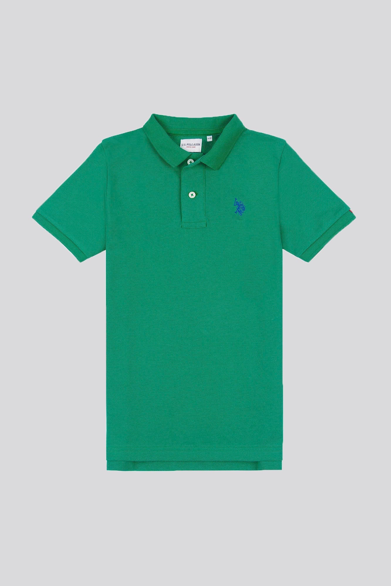 U.S. Polo Assn. Boys Pique Polo Shirt in Lush Meadow