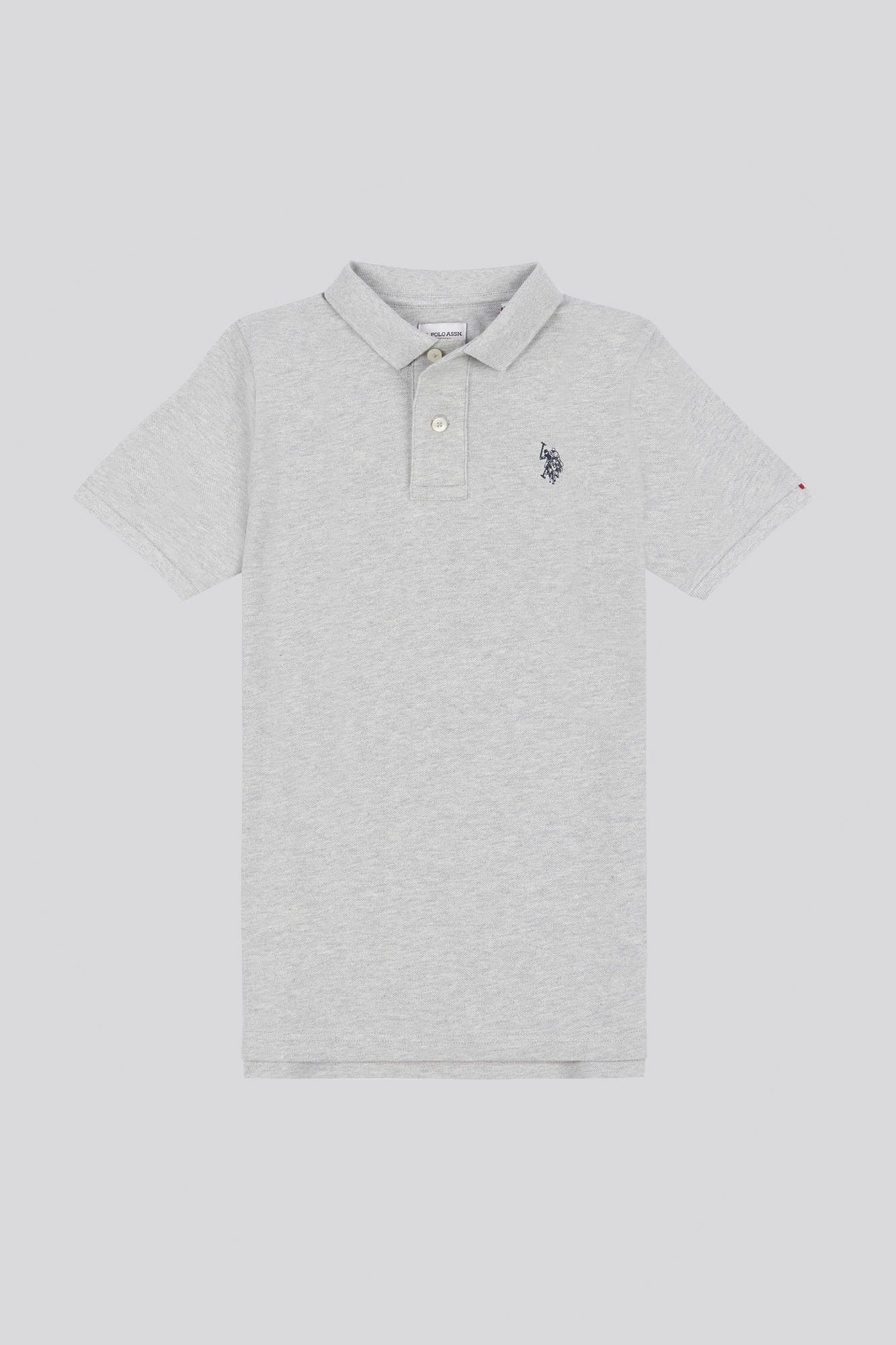 U.S. Polo Assn. Boys Pique Polo Shirt in Mid Grey Marl