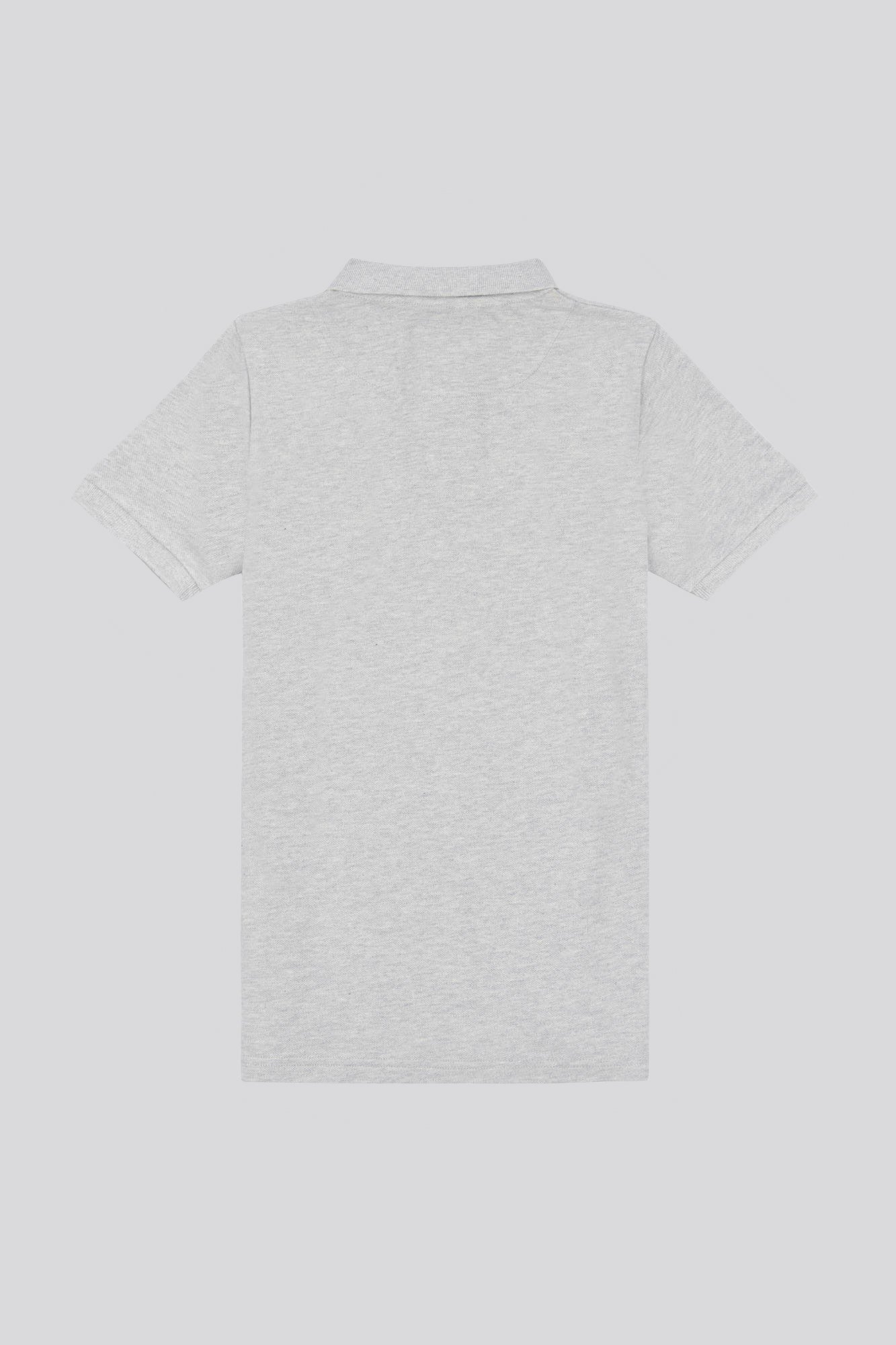 Boys Pique Polo Shirt in Mid Grey Marl