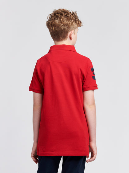 Boys Player 3 Polo Shirt in Haute Red