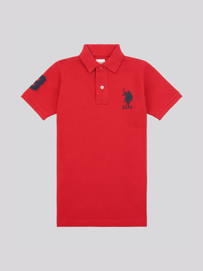 Boys Player 3 Polo Shirt in Haute Red