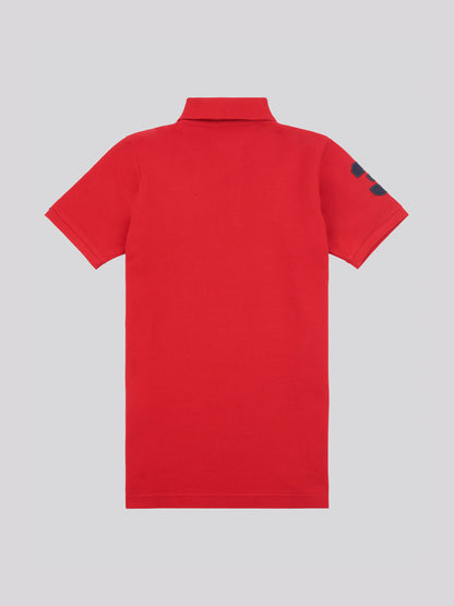 Boys Player 3 Polo Shirt in Haute Red