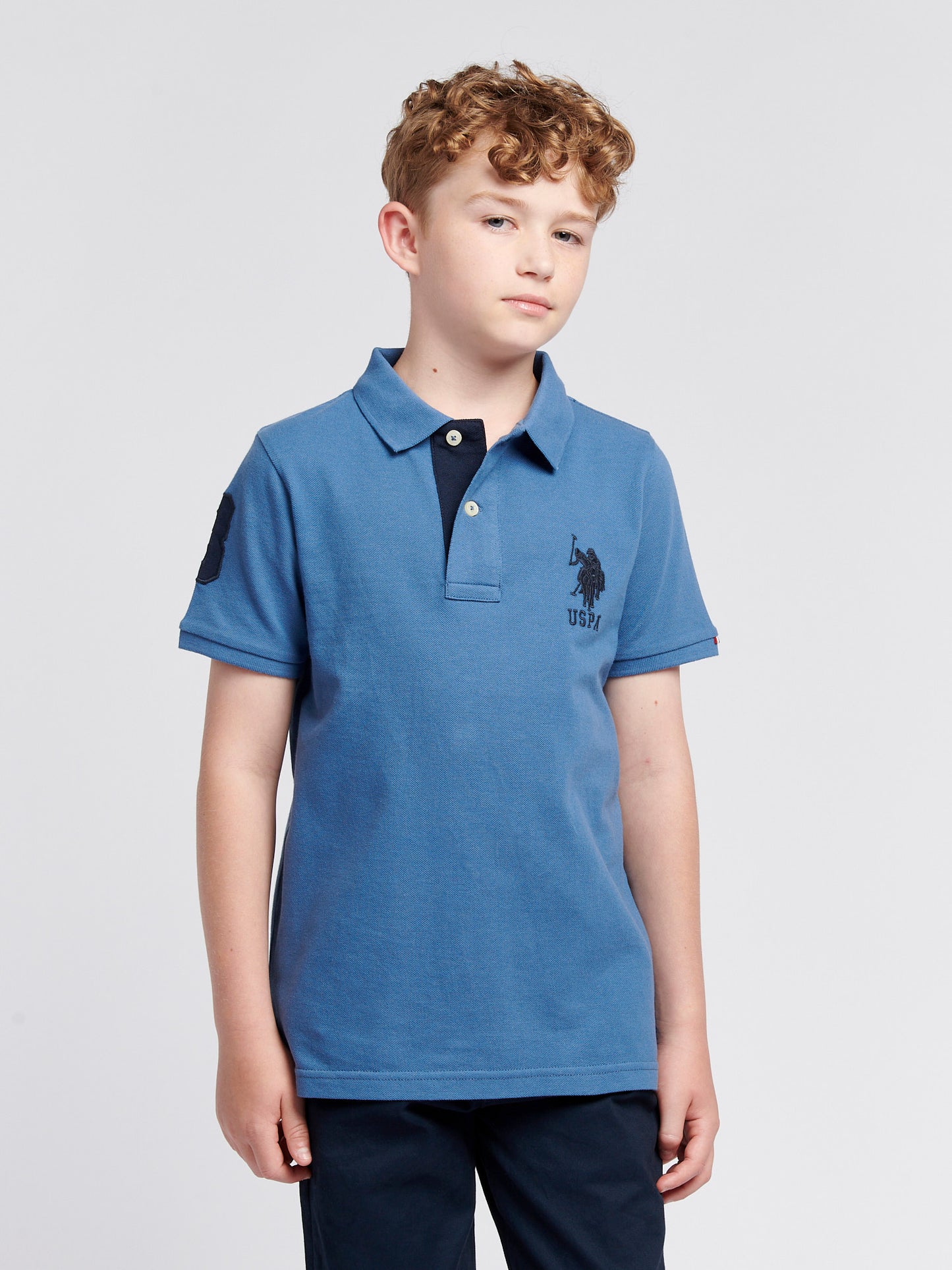 Boys Player 3 Polo Shirt in Blue Horizon