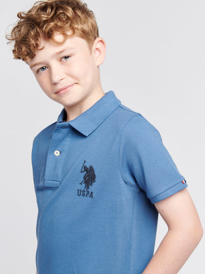 Boys Player 3 Polo Shirt in Blue Horizon