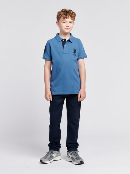 Boys Player 3 Polo Shirt in Blue Horizon