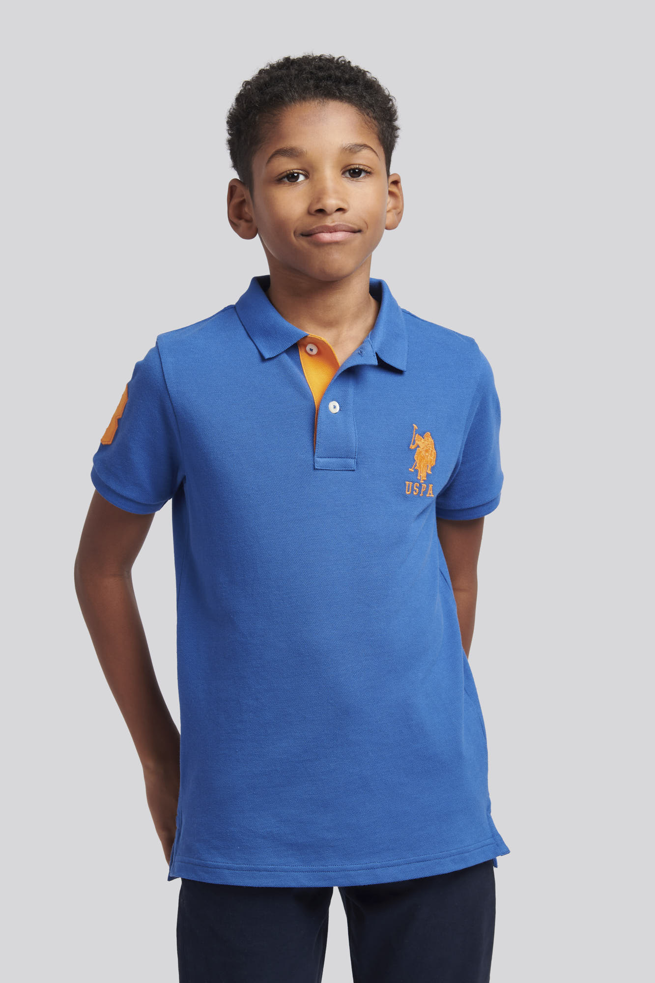 Boys Player 3 Pique Polo Shirt in Deja Vu Blue