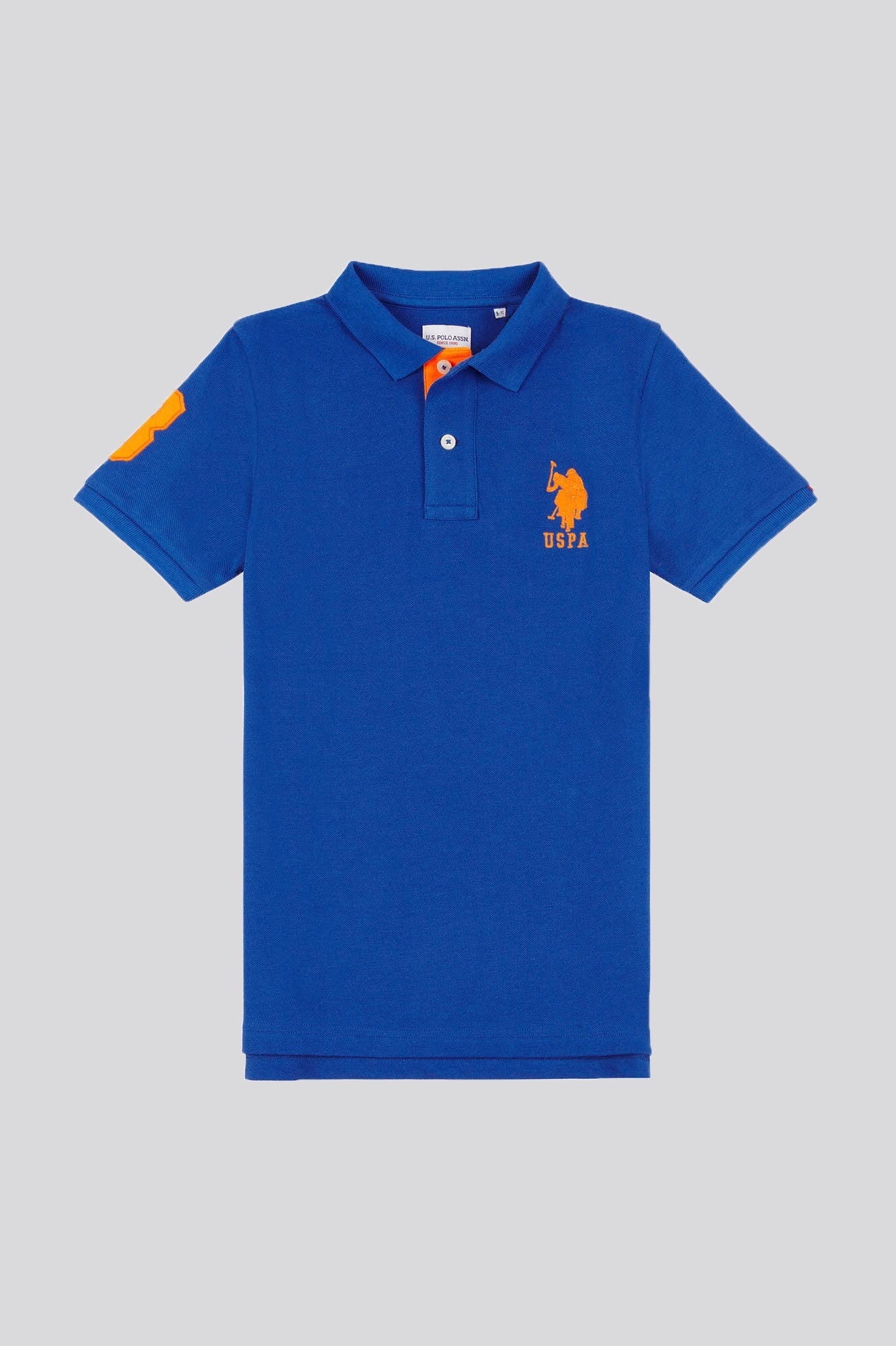 U.S. Polo Assn. Boys Player 3 Pique Polo Shirt in Deja Vu Blue