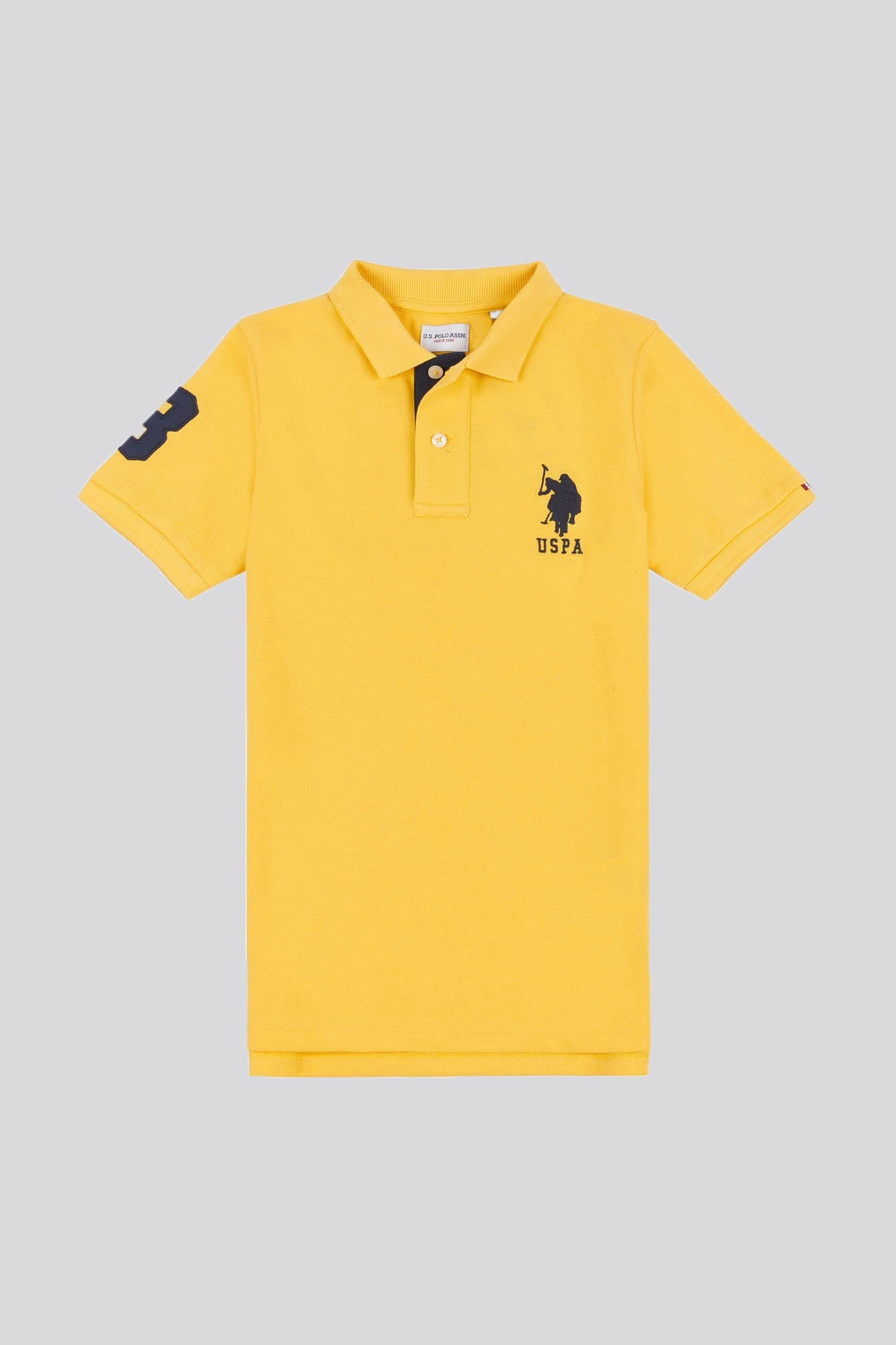 U.S. Polo Assn. Boys Player 3 Pique Polo Shirt in Sunset Gold