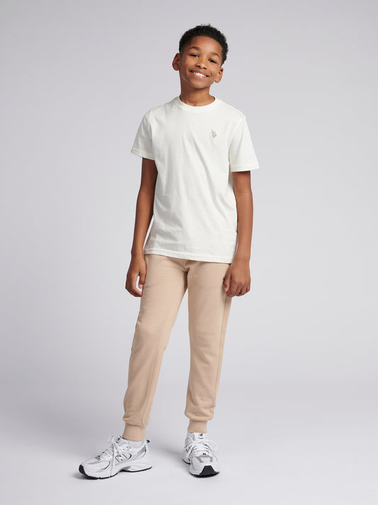 Boys Double Horsemen T- Shirt in Whisper White