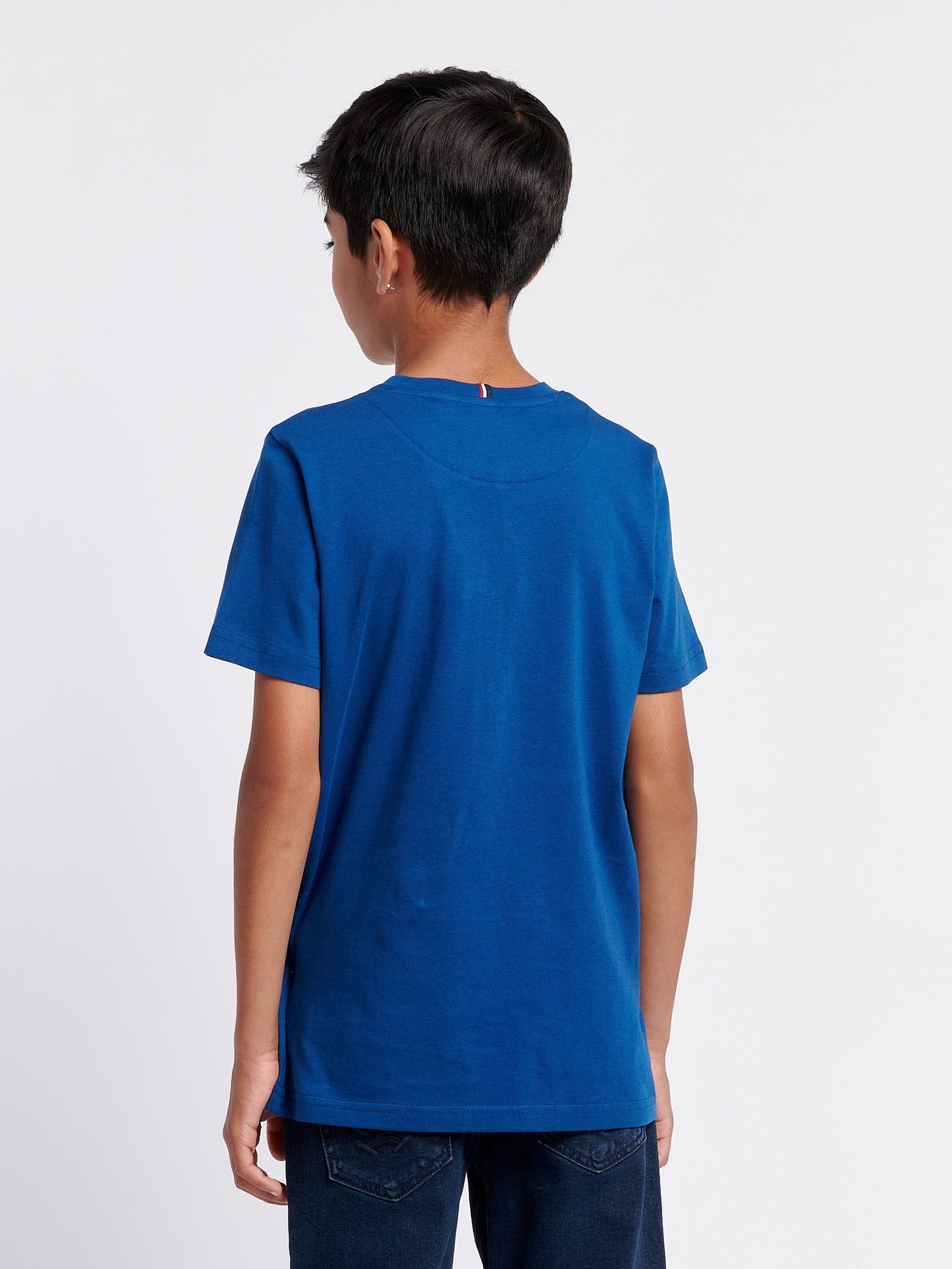 Boys Double Horsemen T- Shirt in Navy Peony