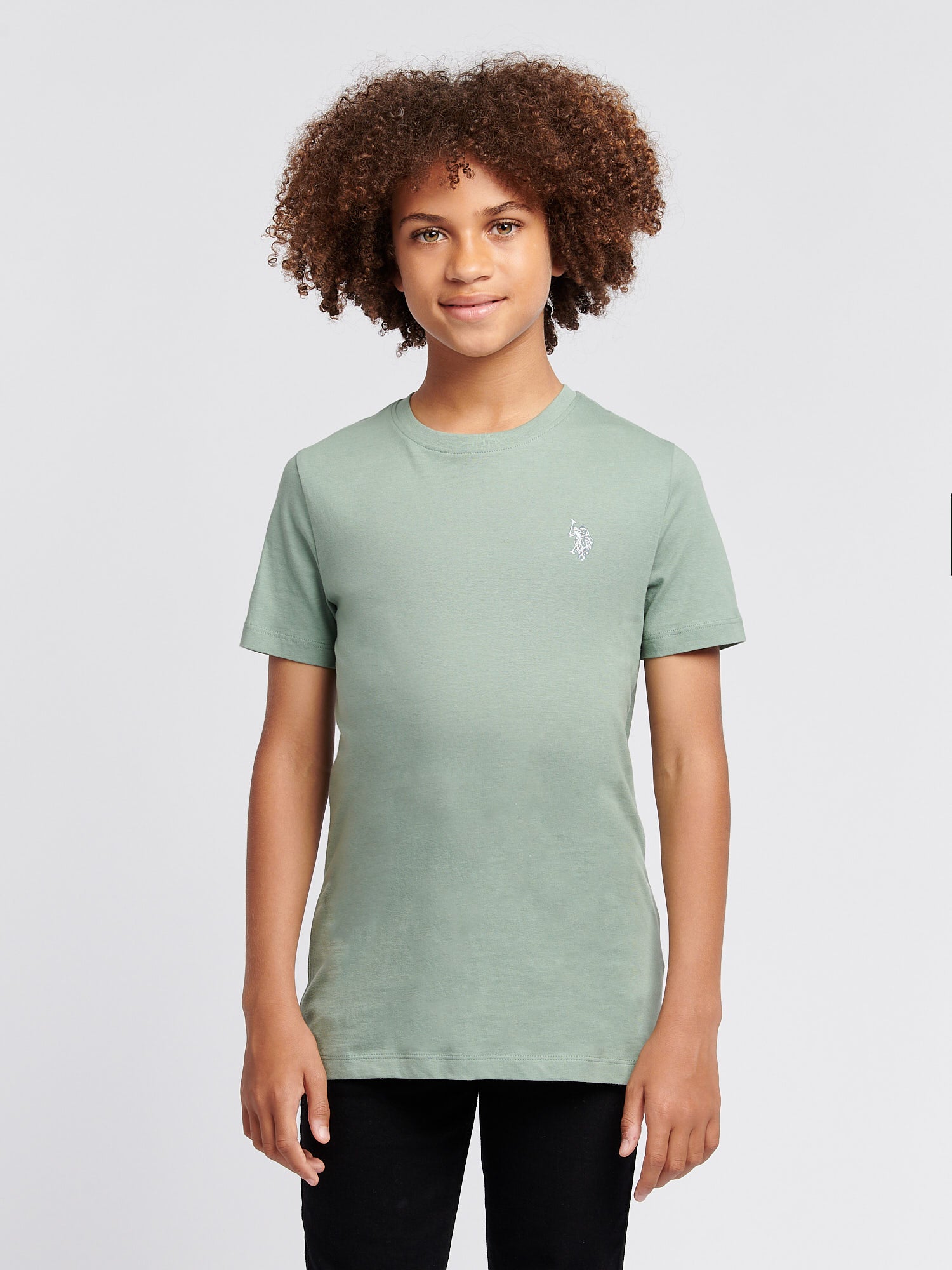 Boys Double Horsemen T- Shirt in Chinois Green