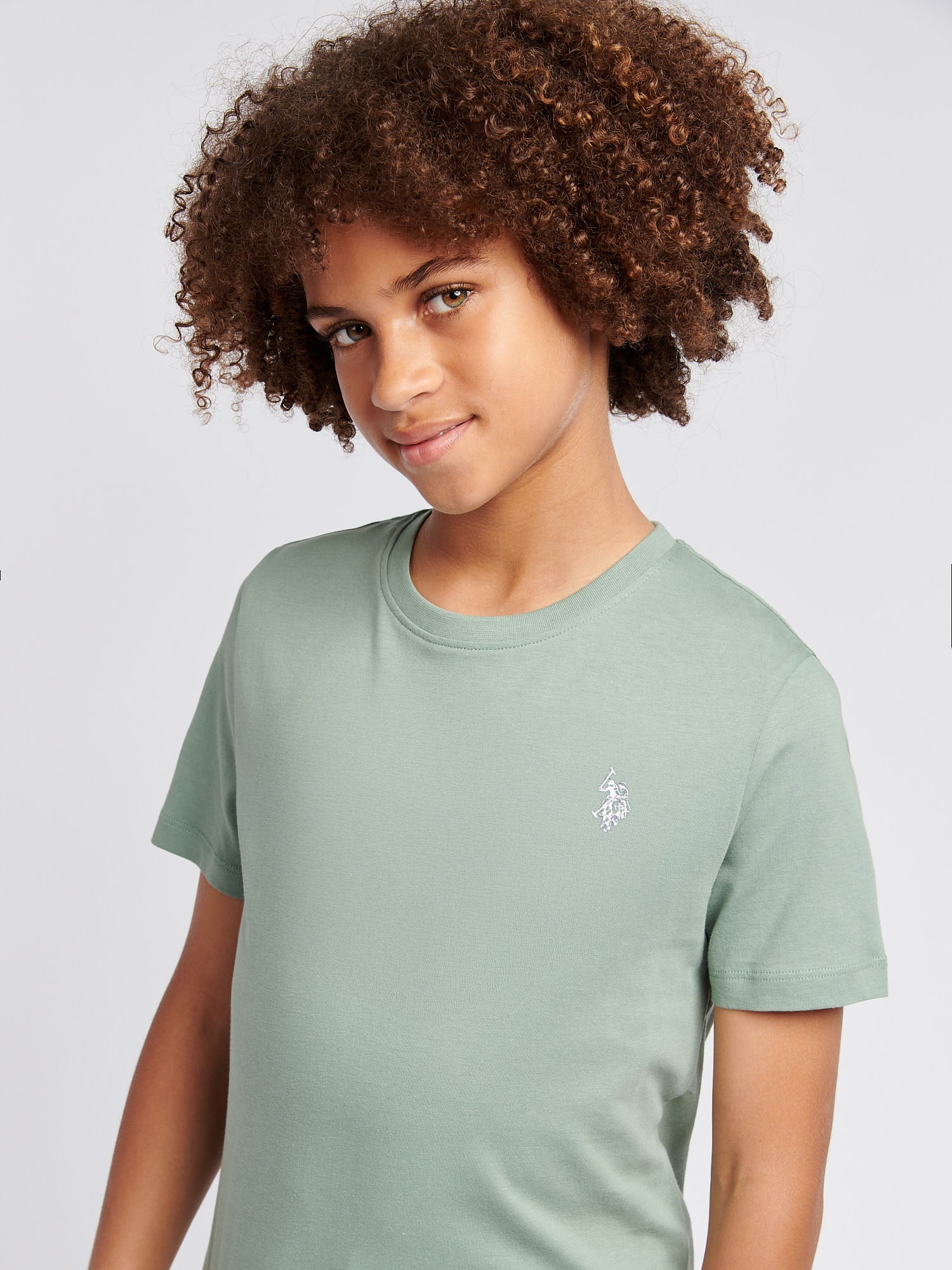 Boys Double Horsemen T- Shirt in Chinois Green
