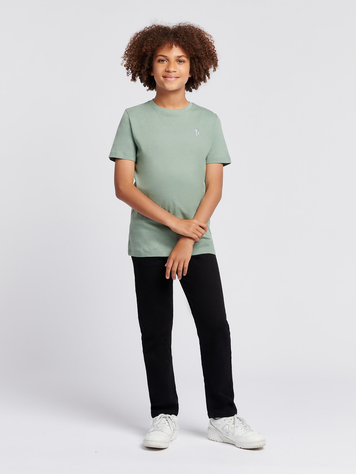 Boys Double Horsemen T- Shirt in Chinois Green