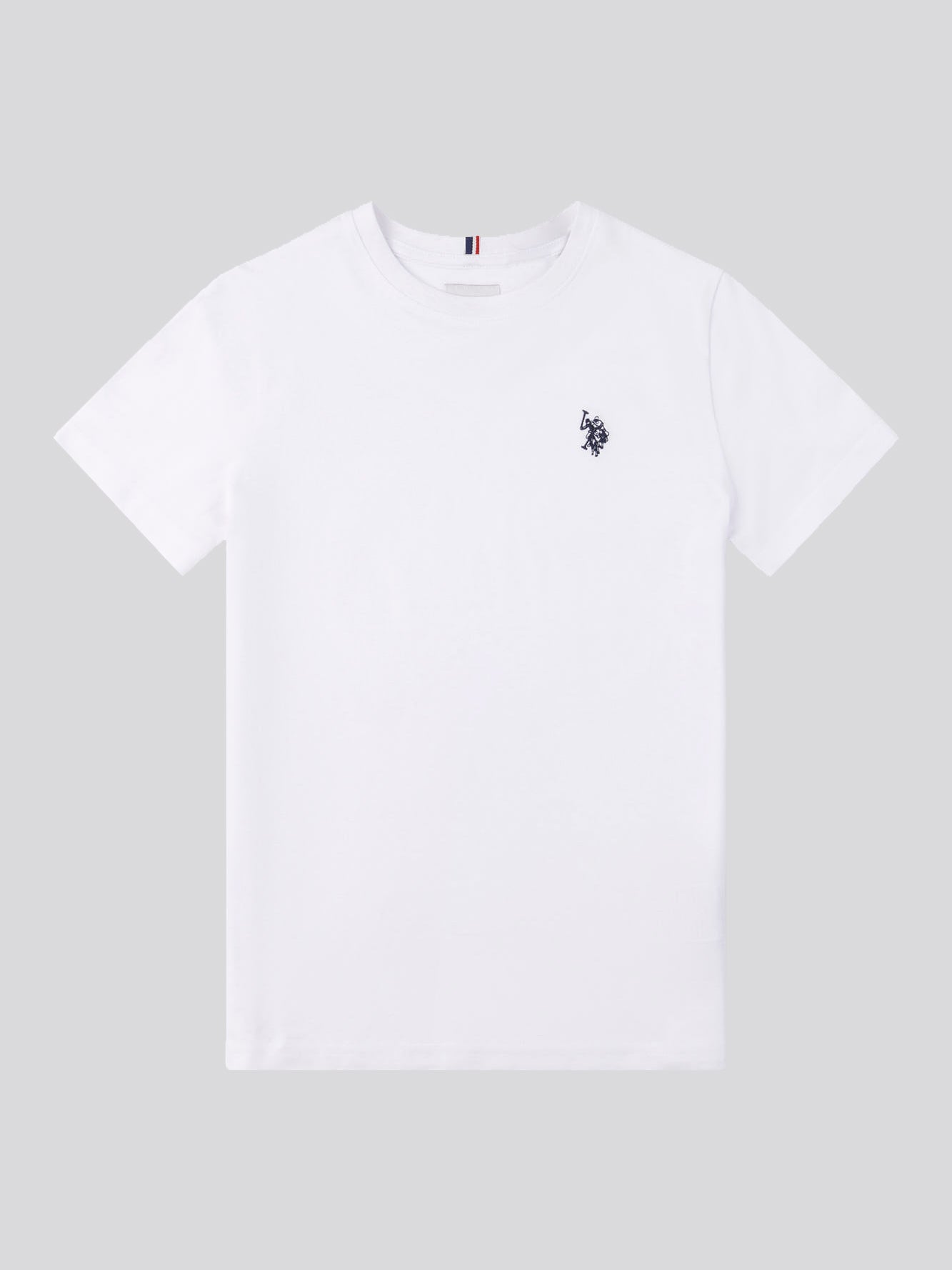 Boys Double Horsemen T- Shirt in White / Dark Sapphire Navy DHM