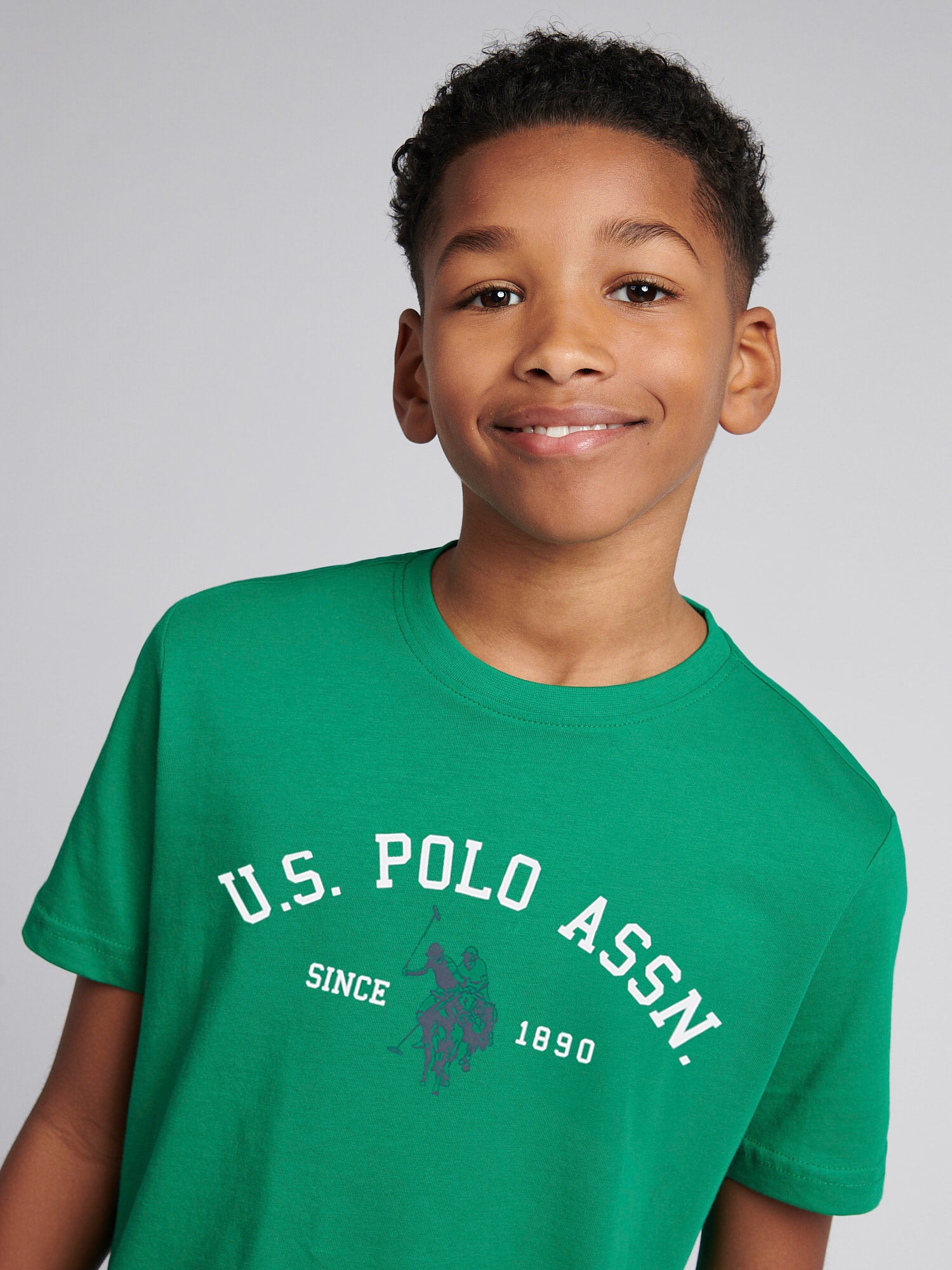 Boys Double Horsemen T- Shirt in Lush Meadow
