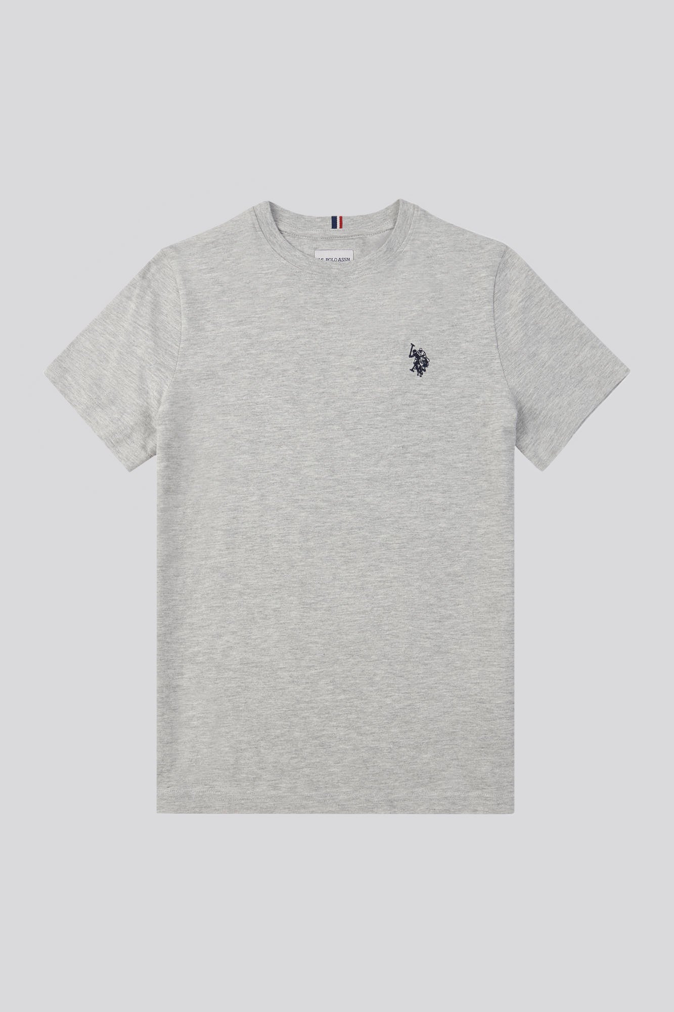 Boys Double Horsemen T-Shirt in Mid Grey Marl