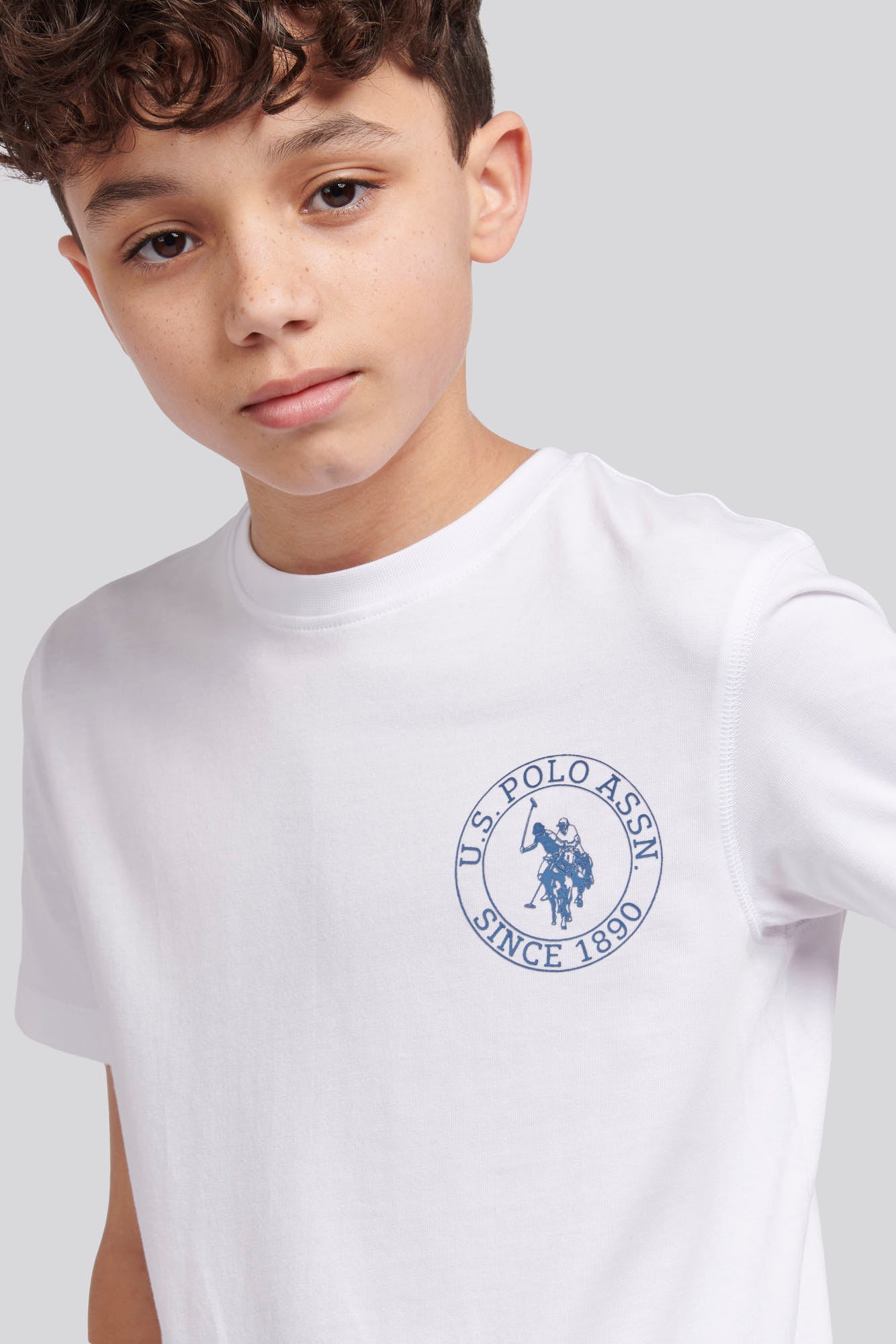 Boys Circle Print T-Shirt in Bright White