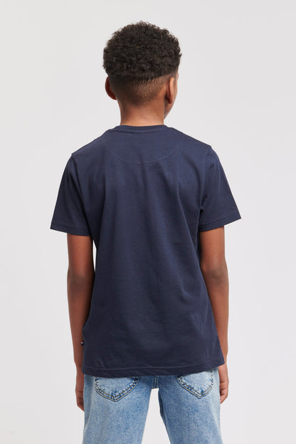 Boys Chest Graphic T-Shirt in Dark Sapphire Navy