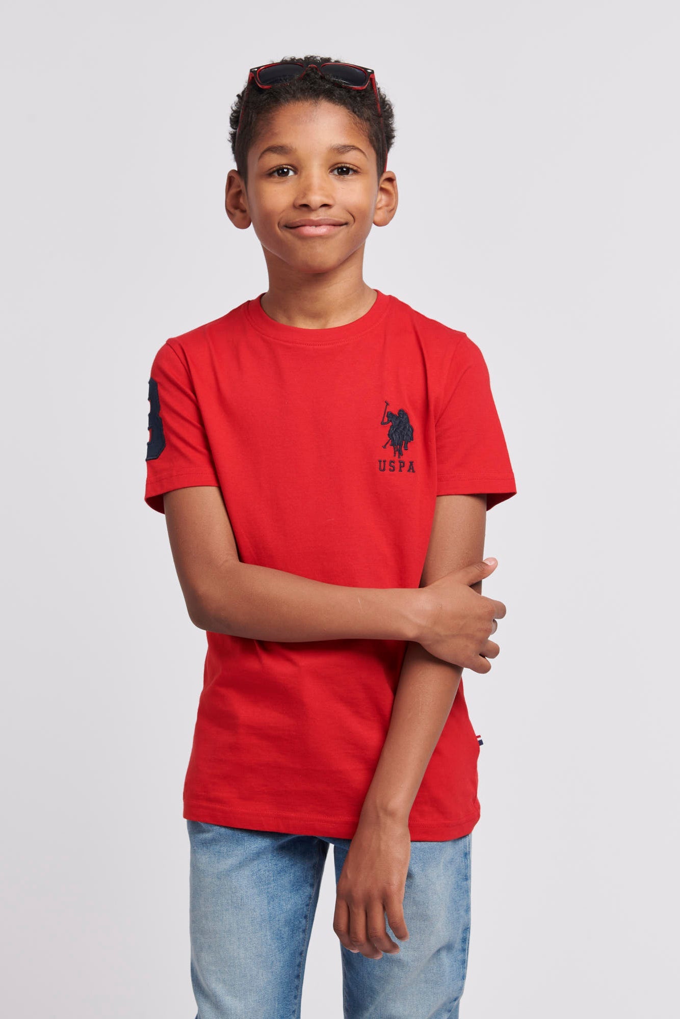 U.S. Polo Assn. Boys Player 3 T-Shirt in Haute Red