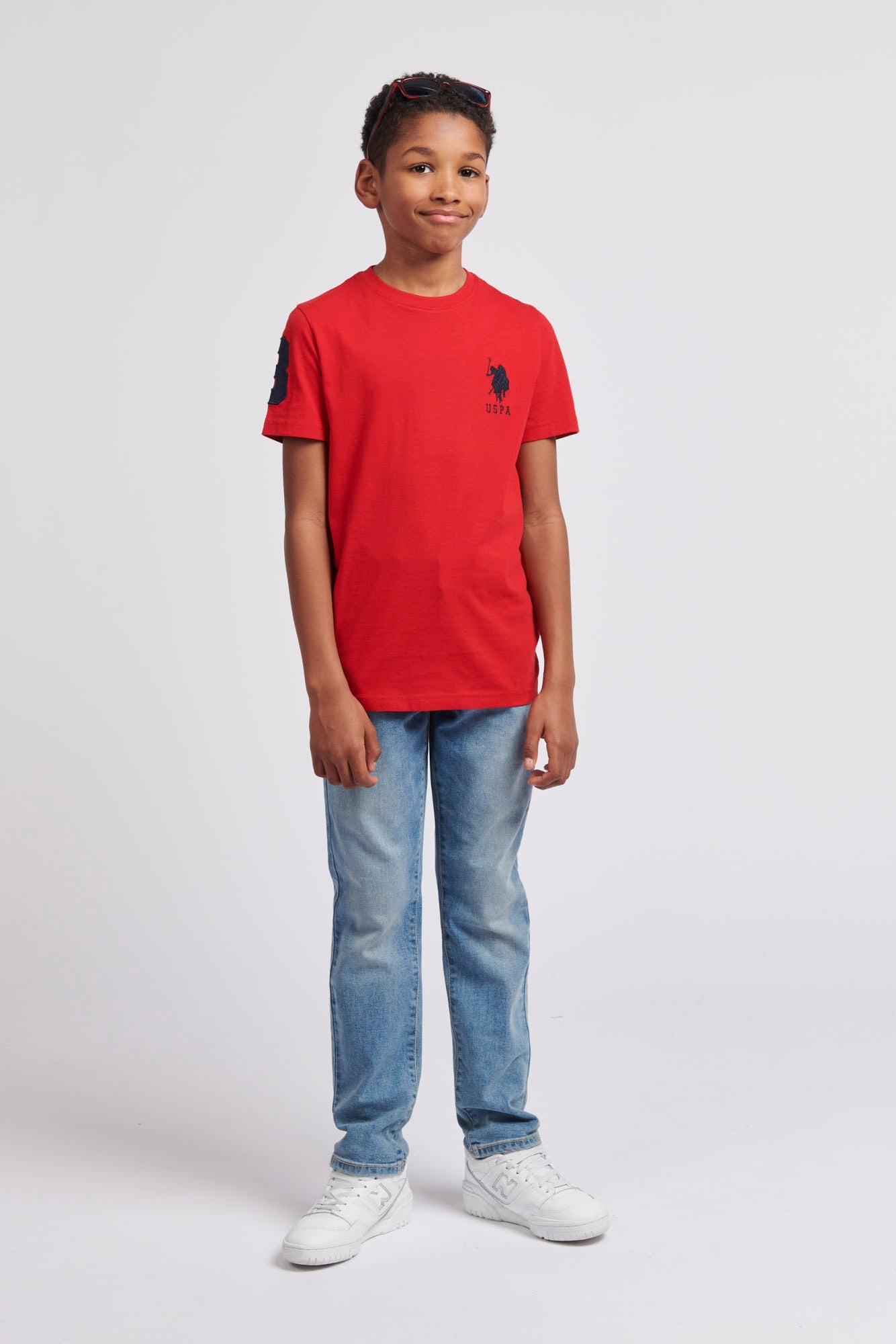 Boys Player 3 T-Shirt in Haute Red