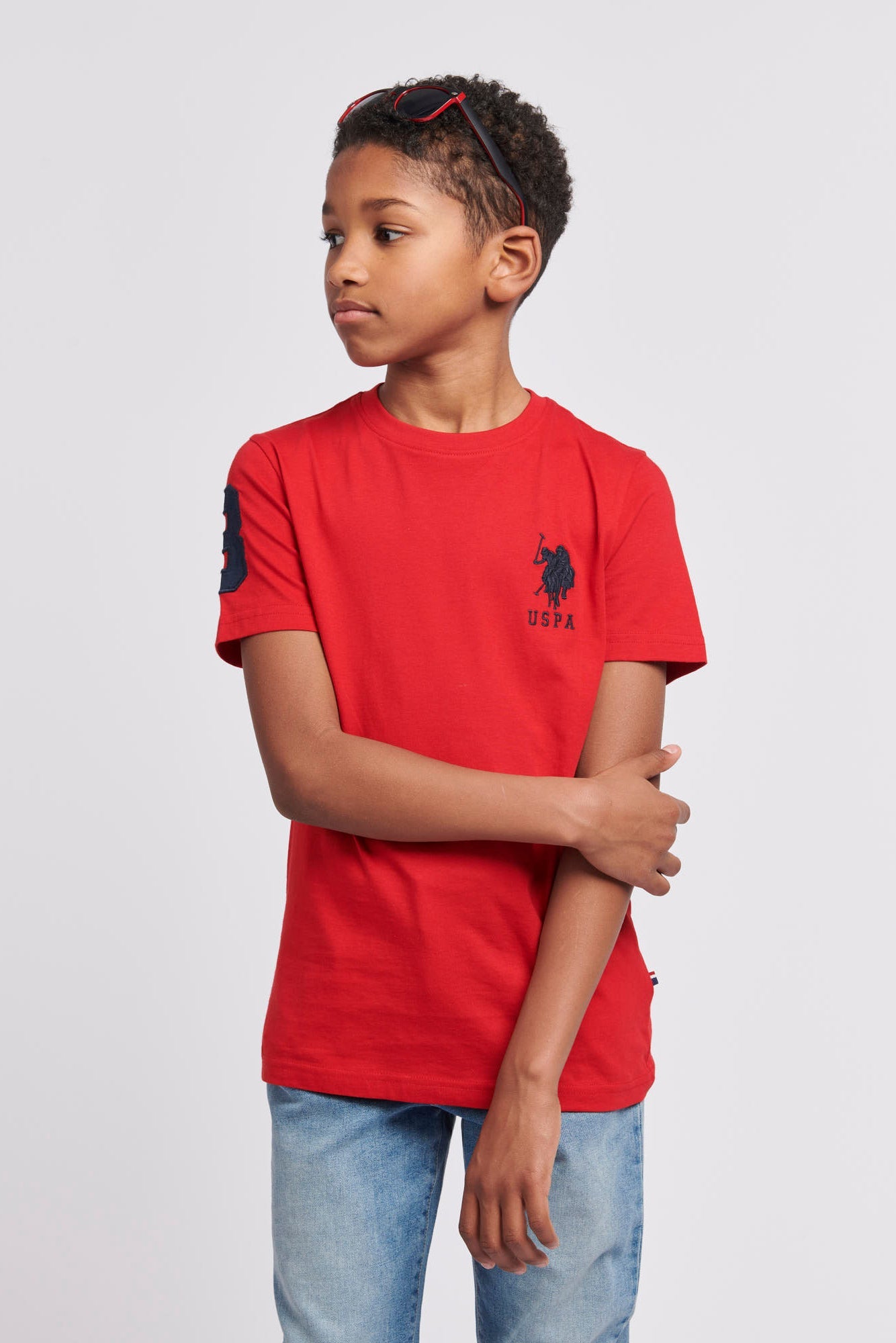 Boys Player 3 T-Shirt in Haute Red