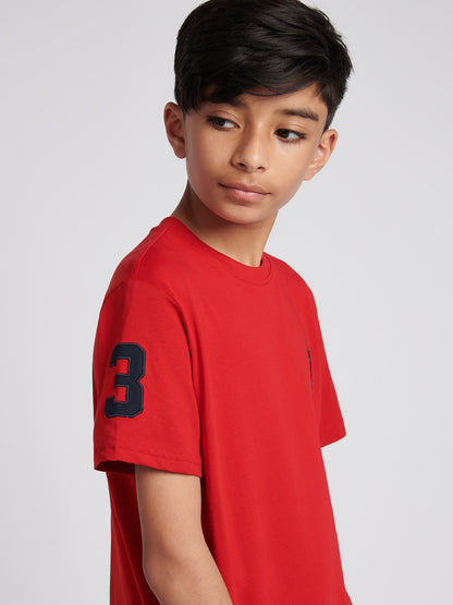 Boys Player 3 T-Shirt in Haute Red