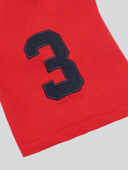 Boys Player 3 T-Shirt in Haute Red