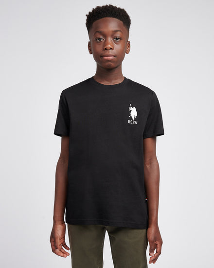 Boys Player 3 T-Shirt in Black Bright White DHM