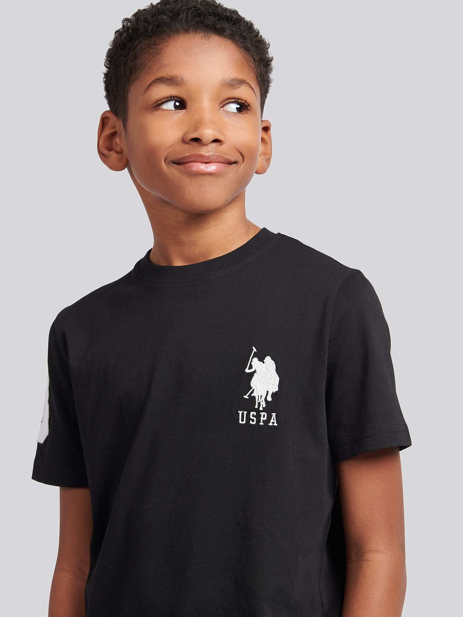 Boys Player 3 T-Shirt in Black Bright White DHM