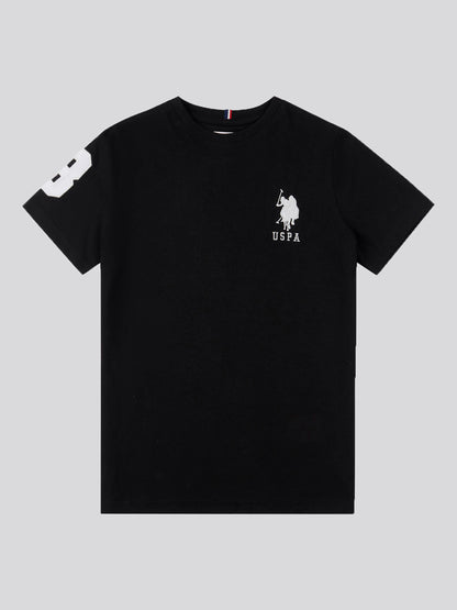 Boys Player 3 T-Shirt in Black Bright White DHM