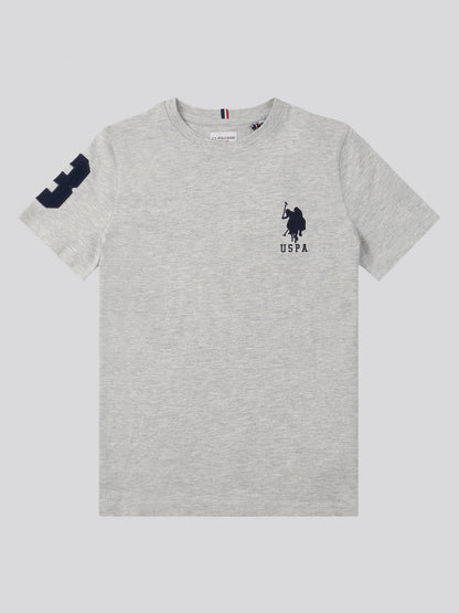 Boys Player 3 T-Shirt in Mid Grey Marl