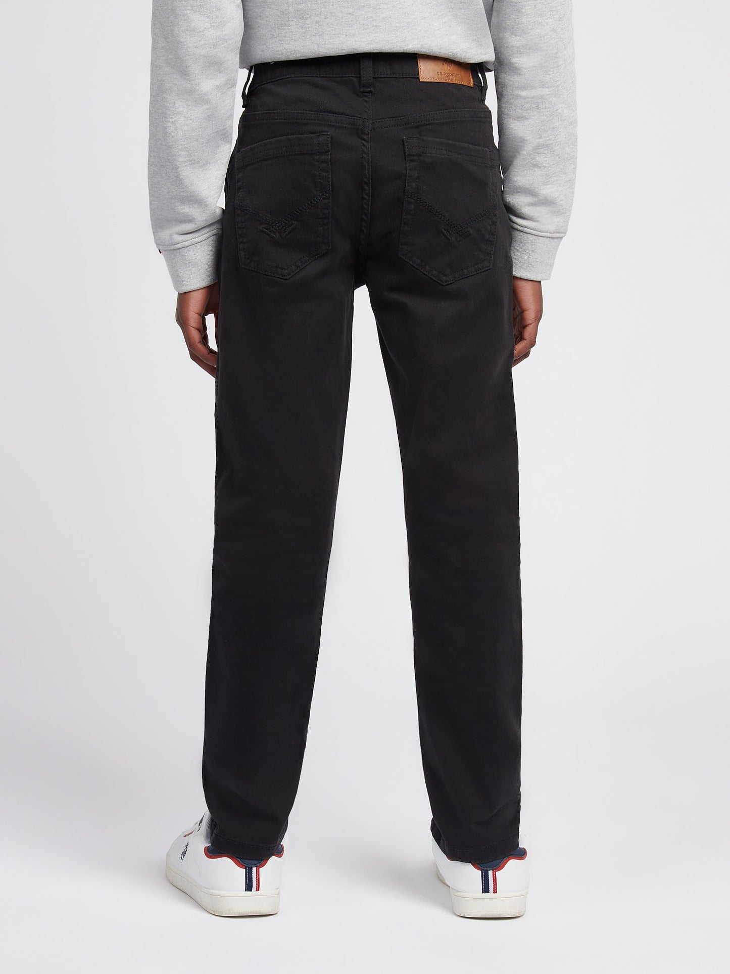 Boys Core 5 Pocket Trouser in Black Bright White DHM