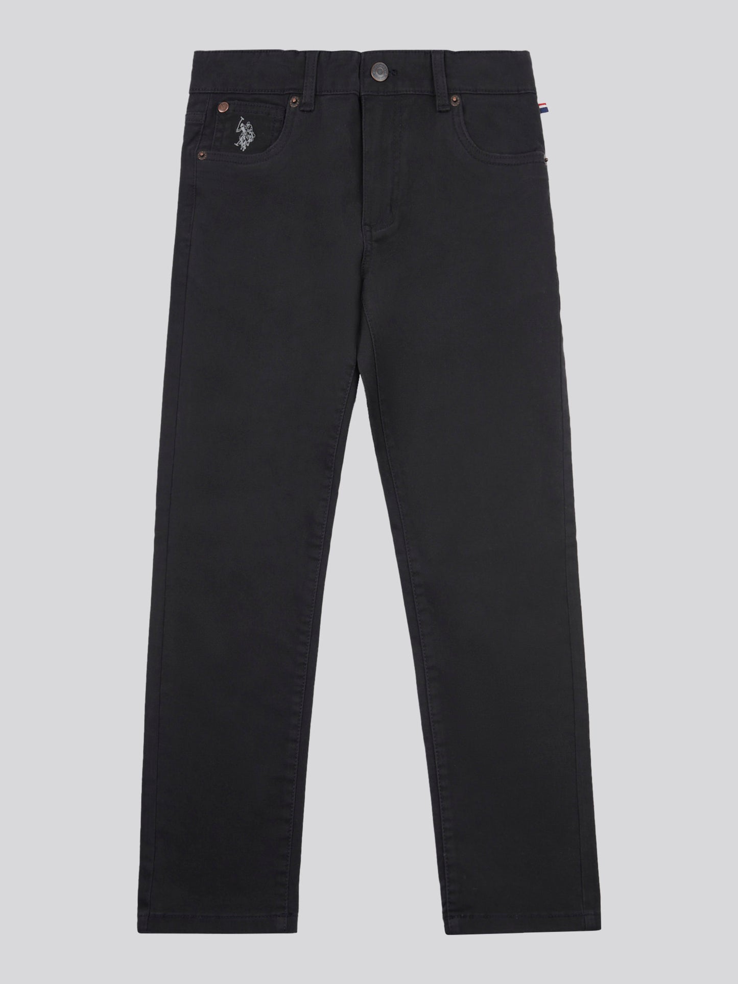Boys Core 5 Pocket Trouser in Black Bright White DHM